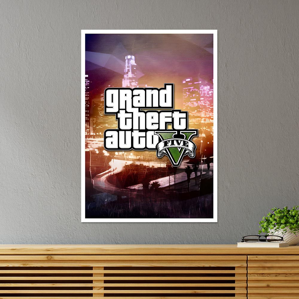 Grand Theft Auto 5 with City Lights Gaming Poster