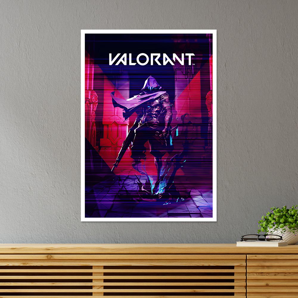 Valorant Omen in Glitching Design Gaming Poster