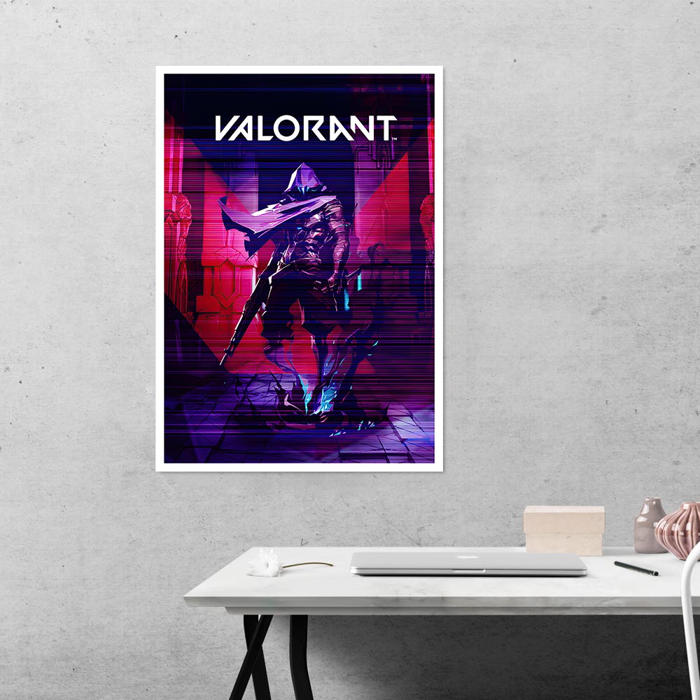 Valorant Omen in Glitching Design Gaming Poster