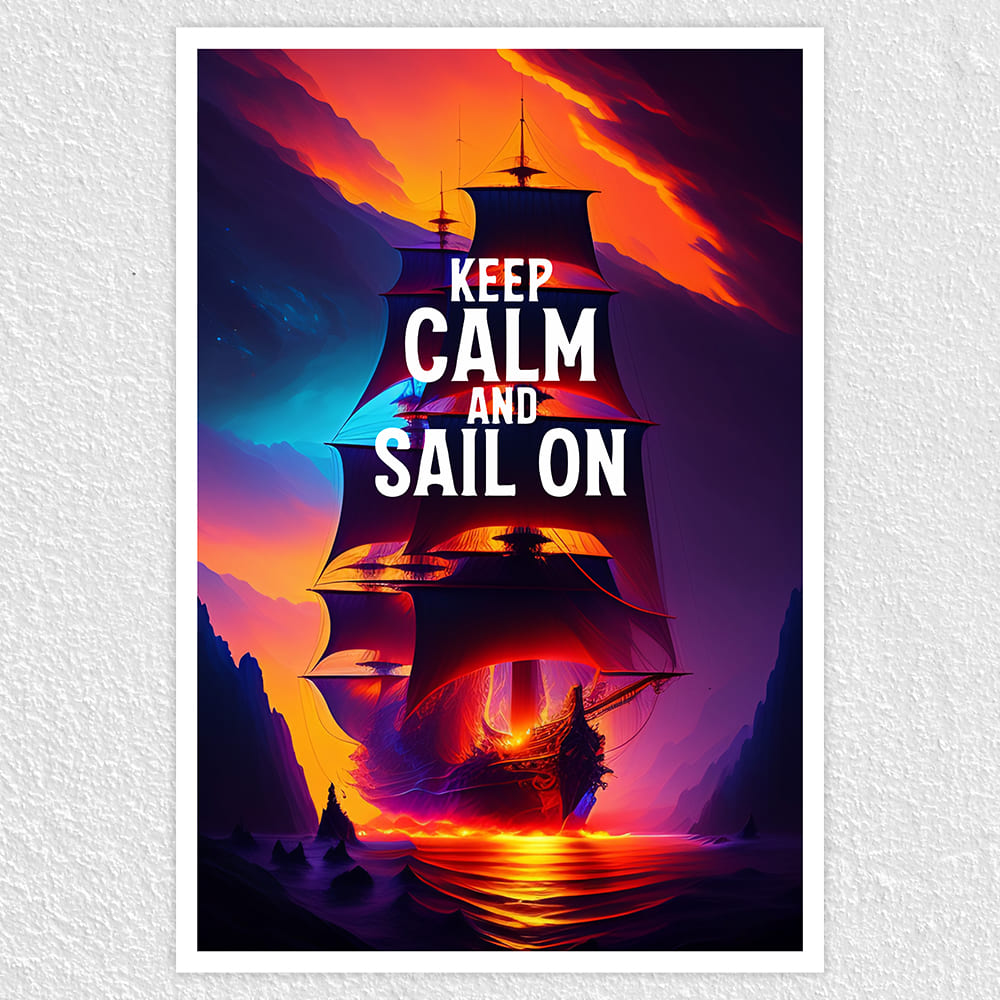 Fomo Store Posters Motivational Keep Calm and Sail On