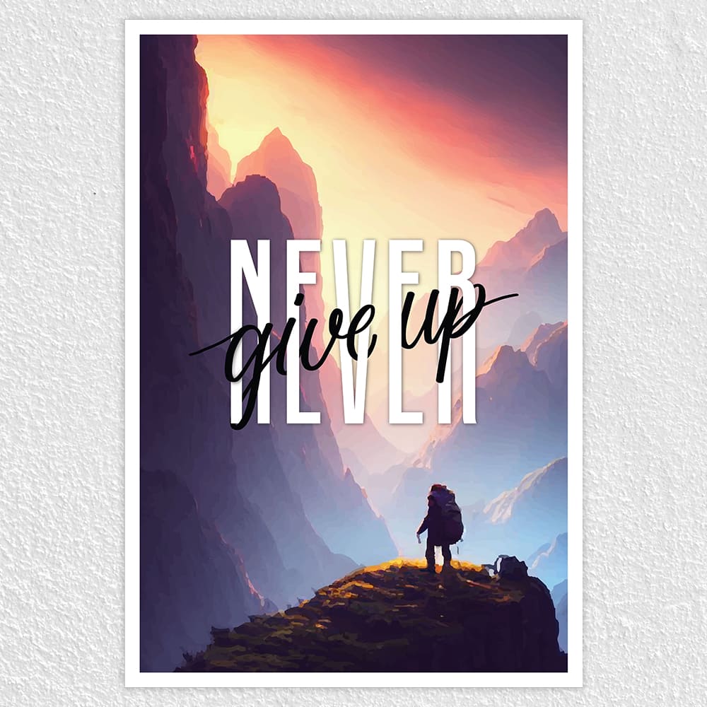 Fomo Store Posters Motivational Never Give Up