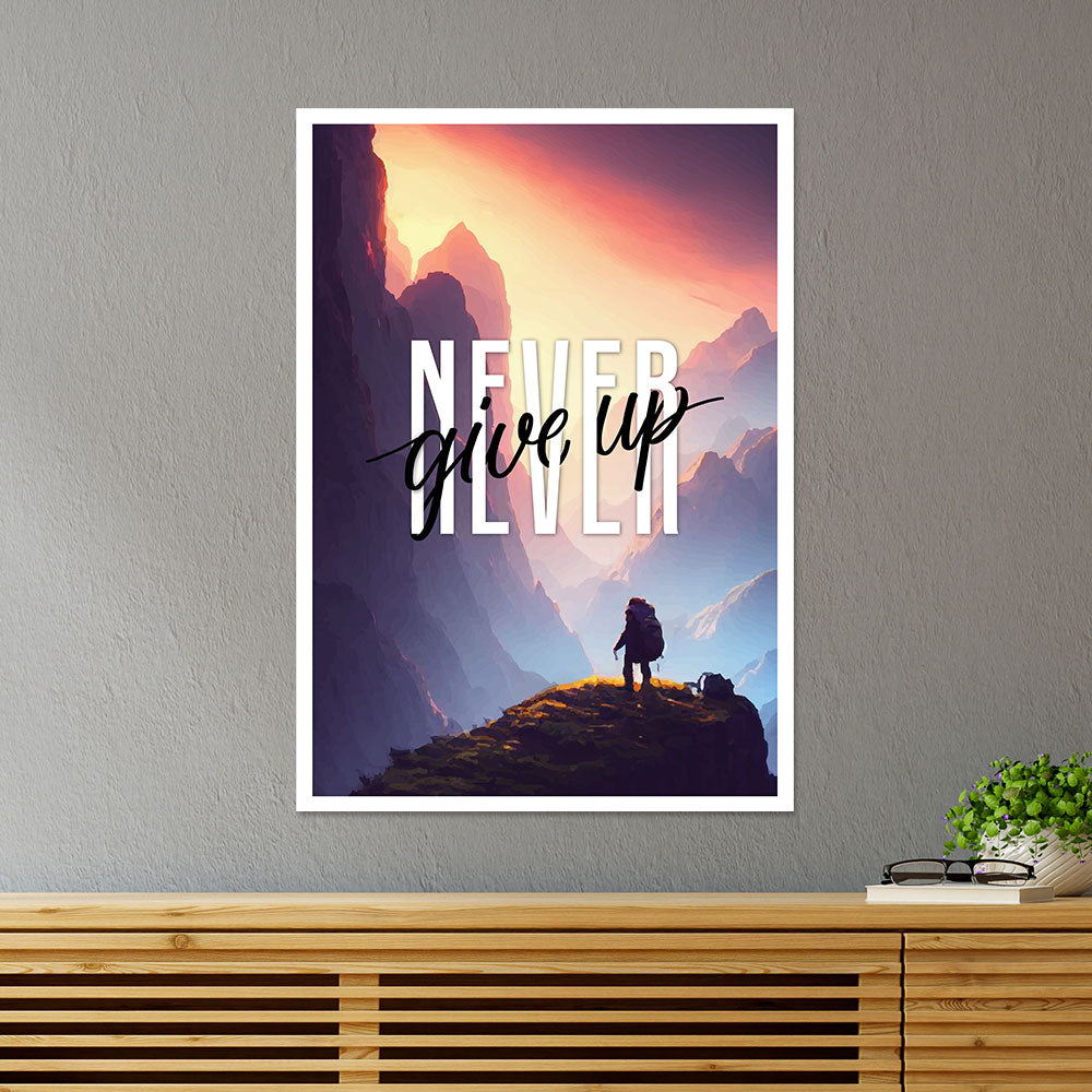 Never Give Up Motivational Poster