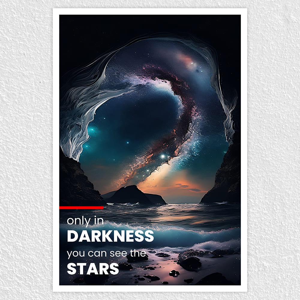 Fomo Store Posters Motivational Only in Darkness You Can See Stars