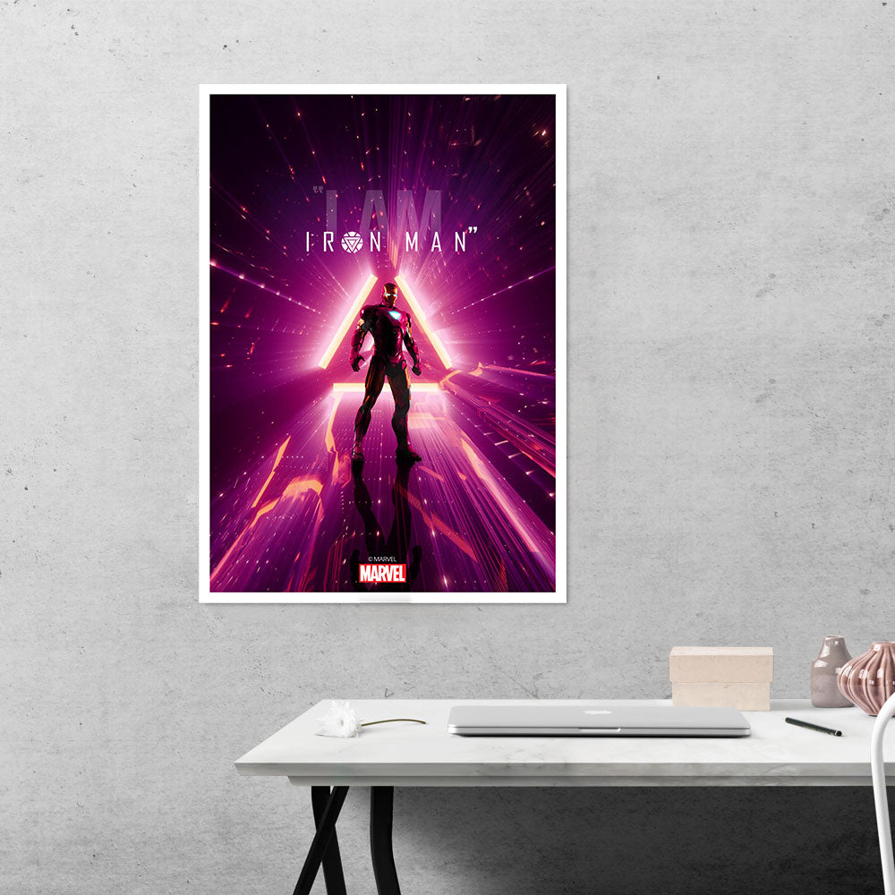 Glowing Guardian Iron Man Movies Poster