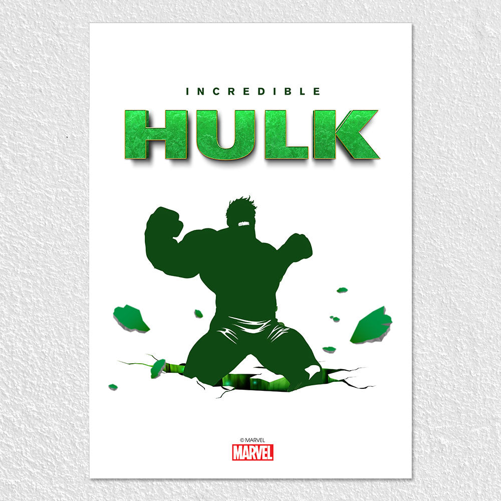 Fomo Store Posters Movies The Incredible Hulk's Silhouette in Green