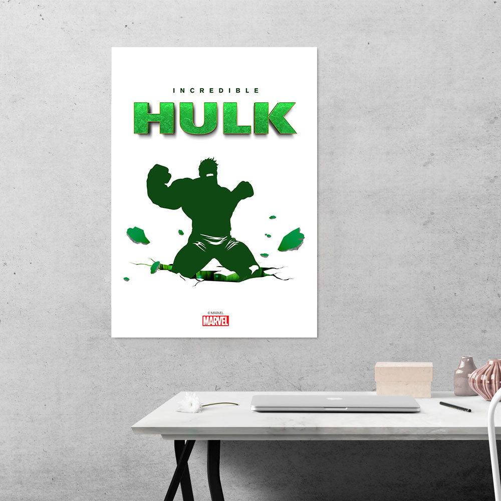 The Incredible Hulk's Silhouette in Green Movies Poster