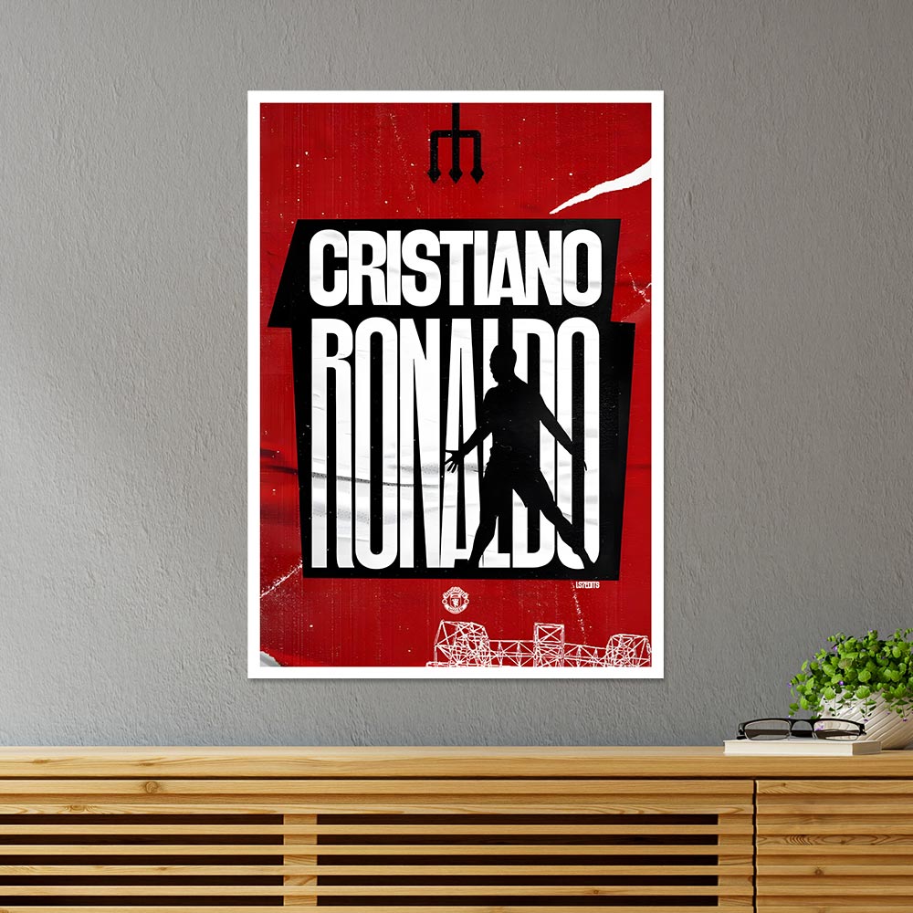 Cristiano Ronaldo in Red Sports Poster