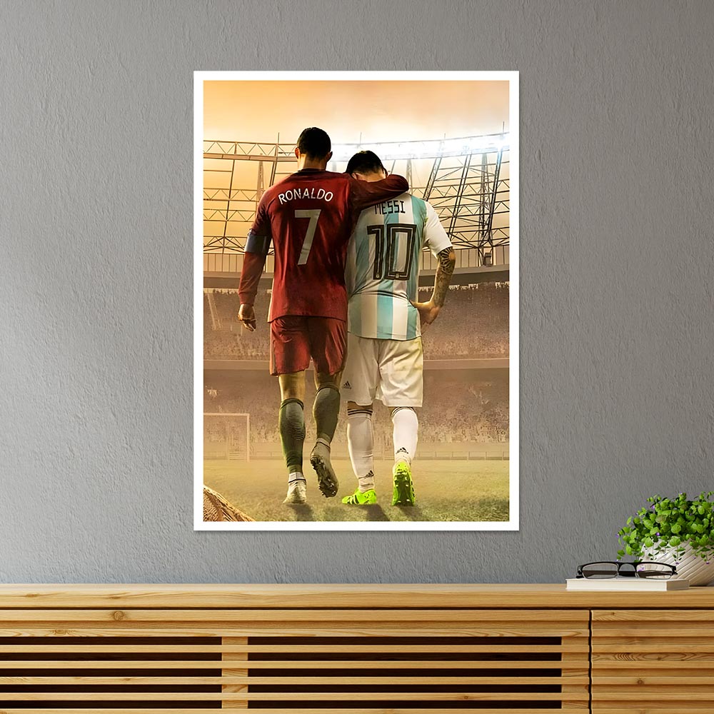 Legends of the Football Messi and Ronaldo Sports Poster