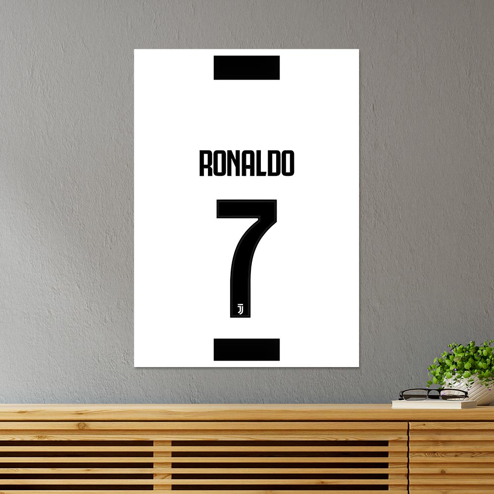 Ronaldo Black Jersey Sports Poster