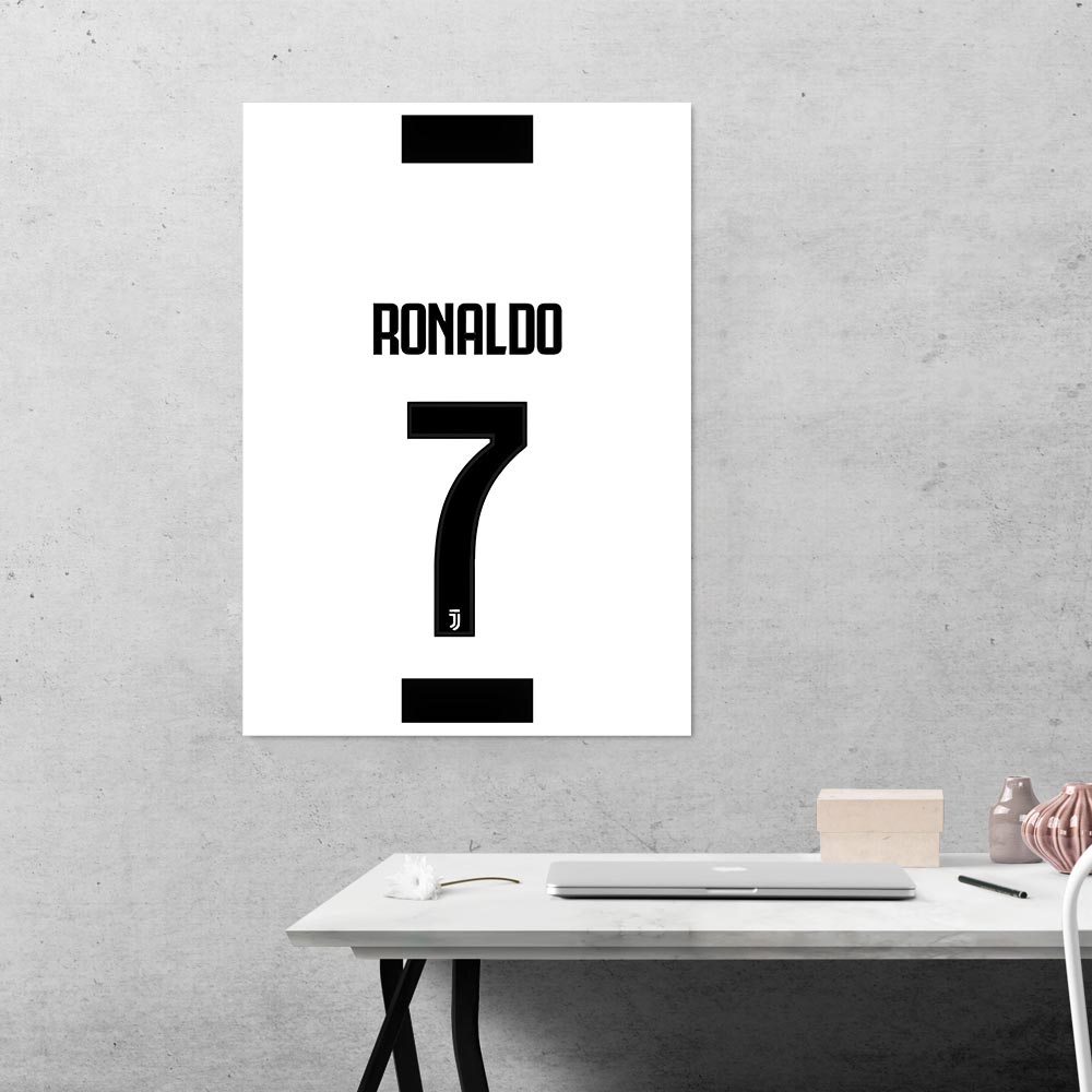 Ronaldo Black Jersey Sports Poster