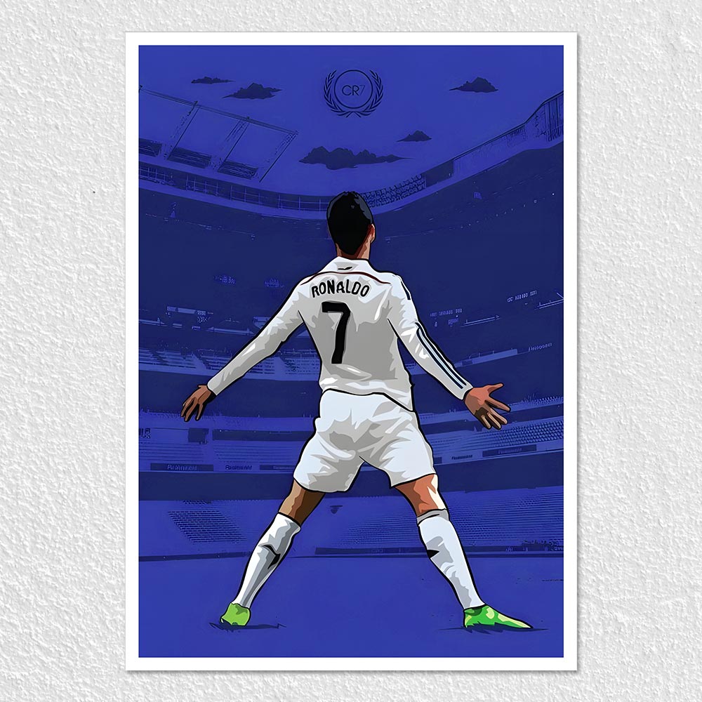 Fomo Store Posters Sports Ronaldo in Minimalist Blue