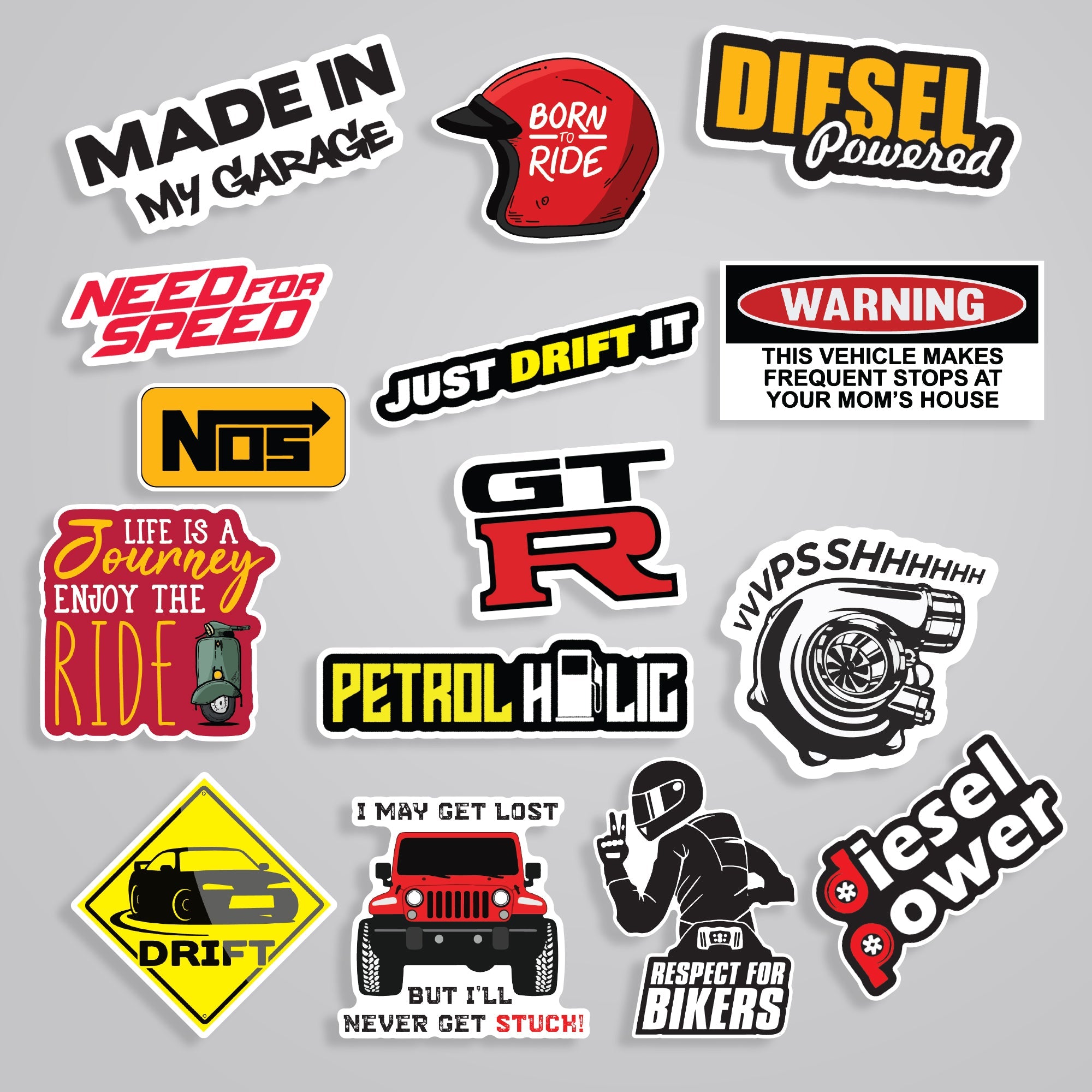 Fomo Store 15 Cars & Bikes Stickers in Pack 1