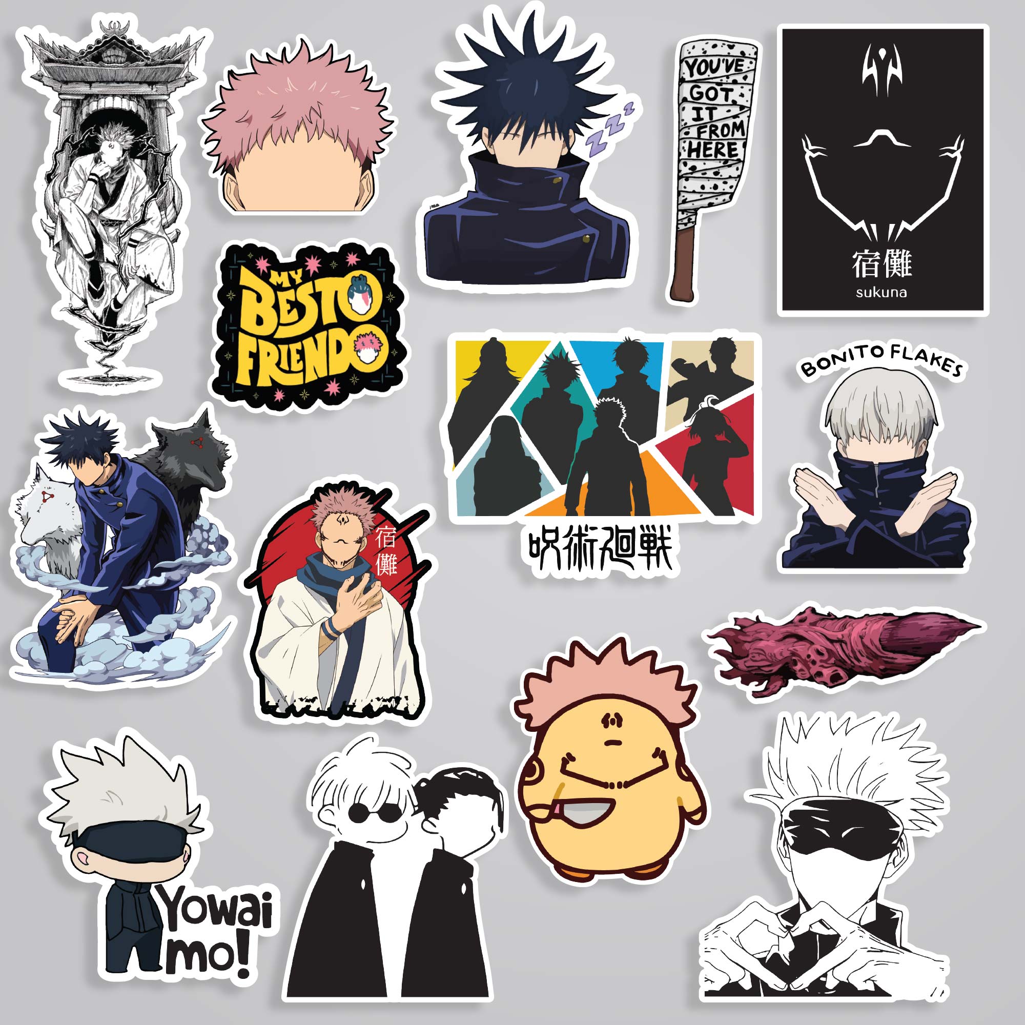 Fomo Store 15 Jujutsu Kaisen Stickers in Pack 1