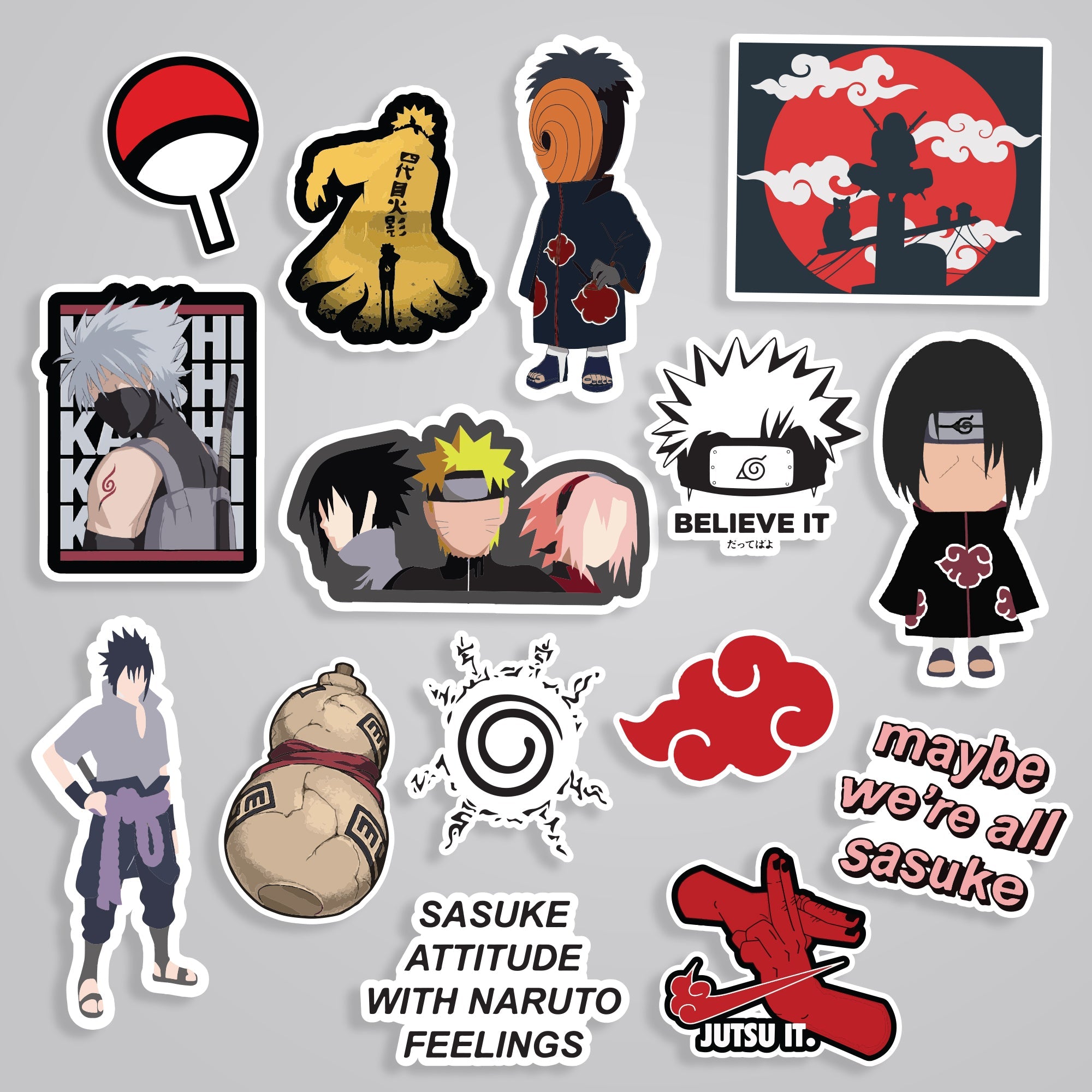 Fomo Store 15 Naruto Stickers in Pack 1