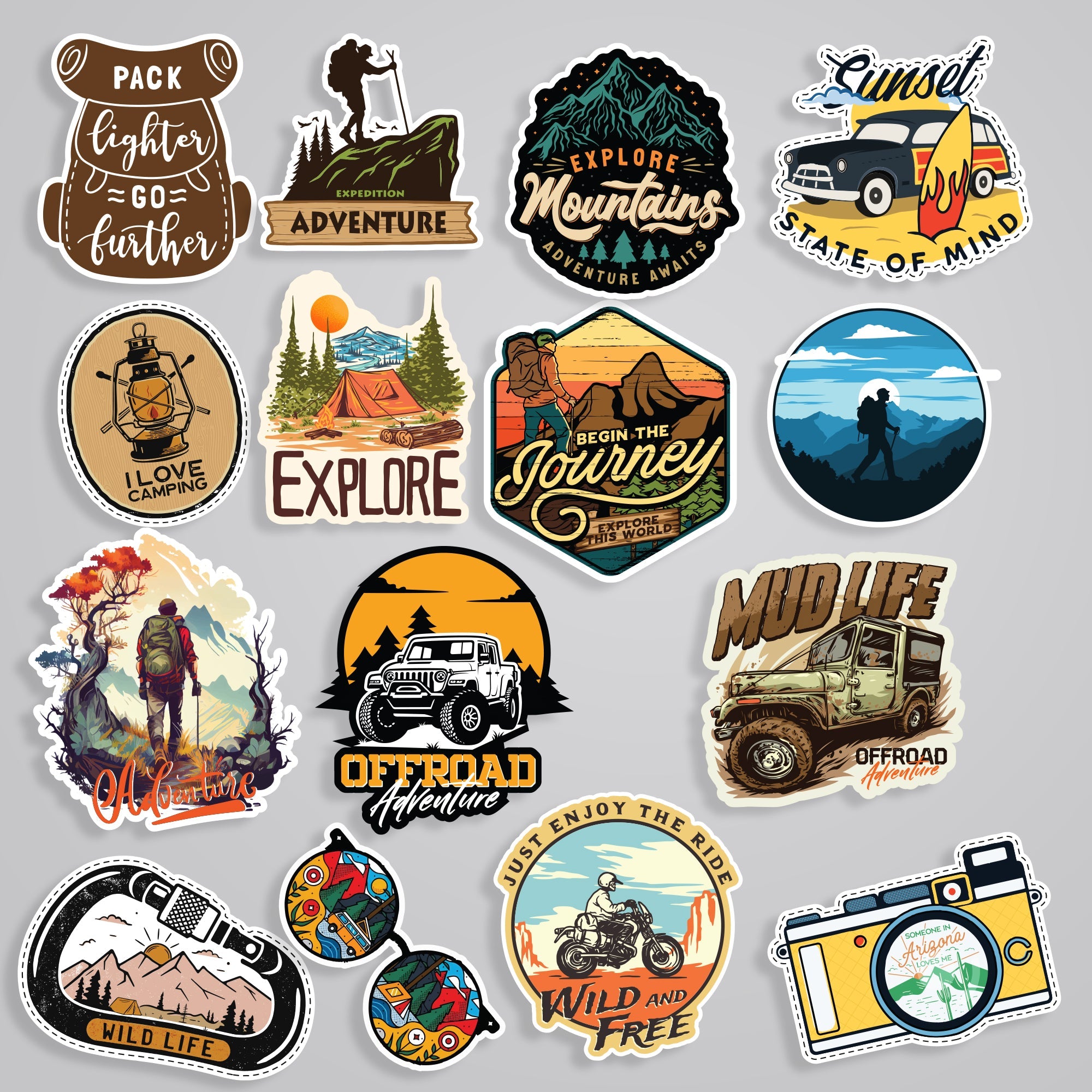 Fomo Store 15 Travel Stickers in Pack 1