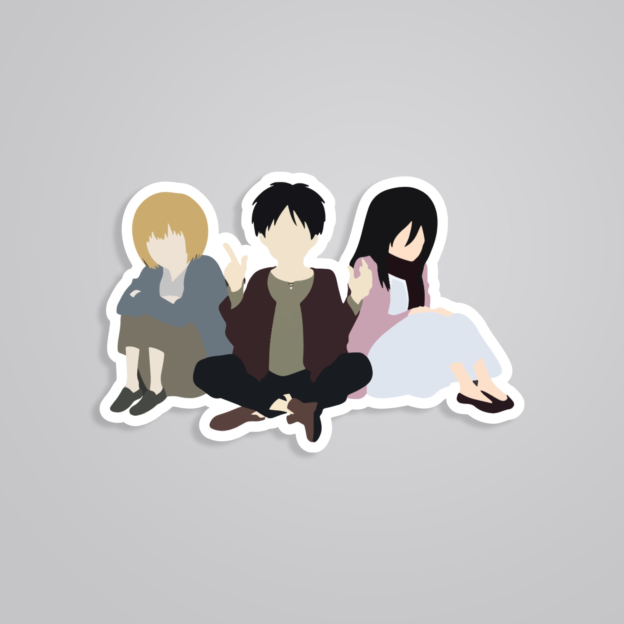 Fomo Store Stickers Anime Armin, Eren and Mikasa Aot