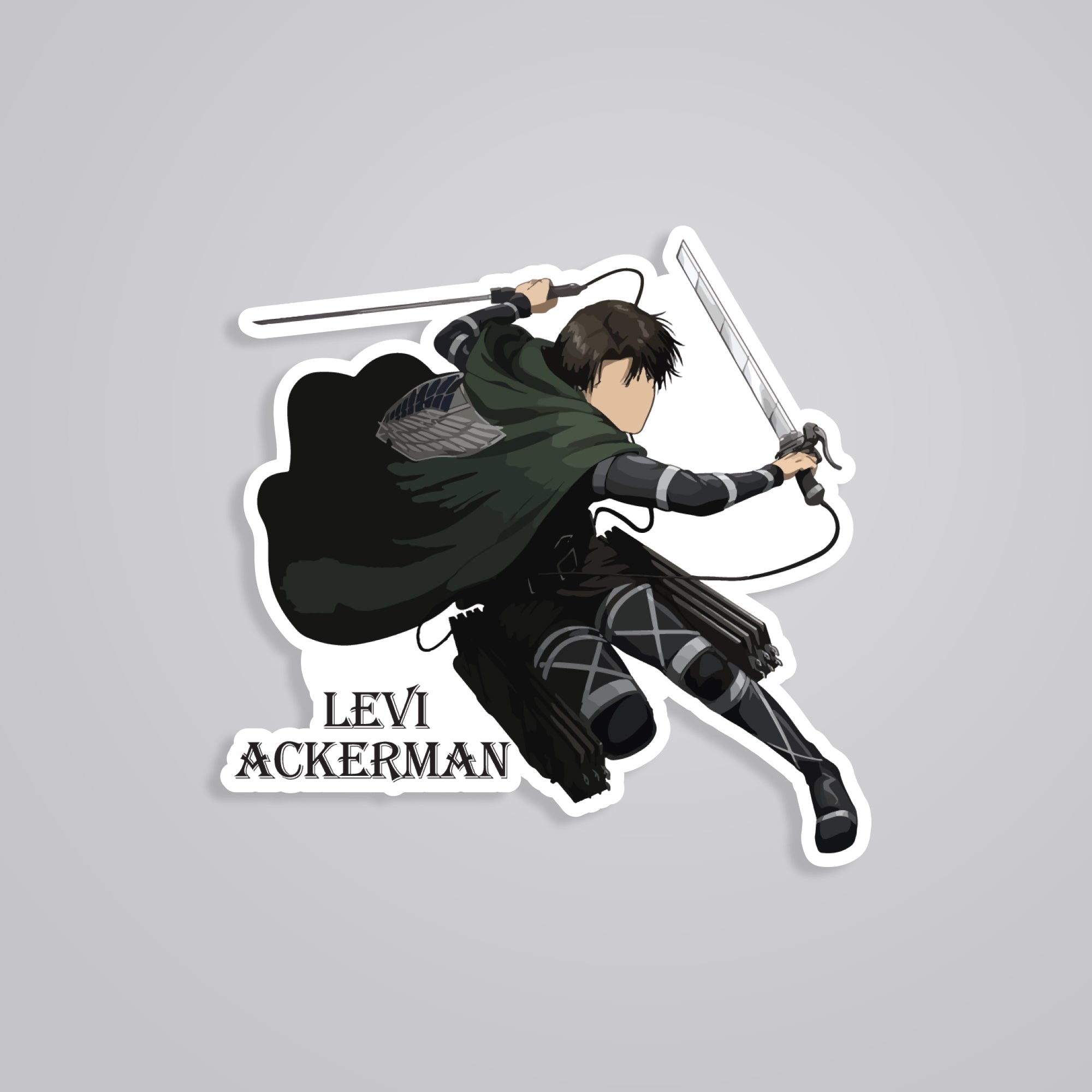 Fomo Store Stickers Anime Levi Ackerman in Action