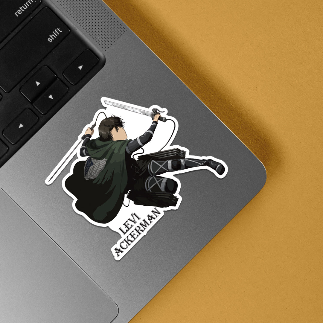 Levi Ackerman in Action Anime Stickers