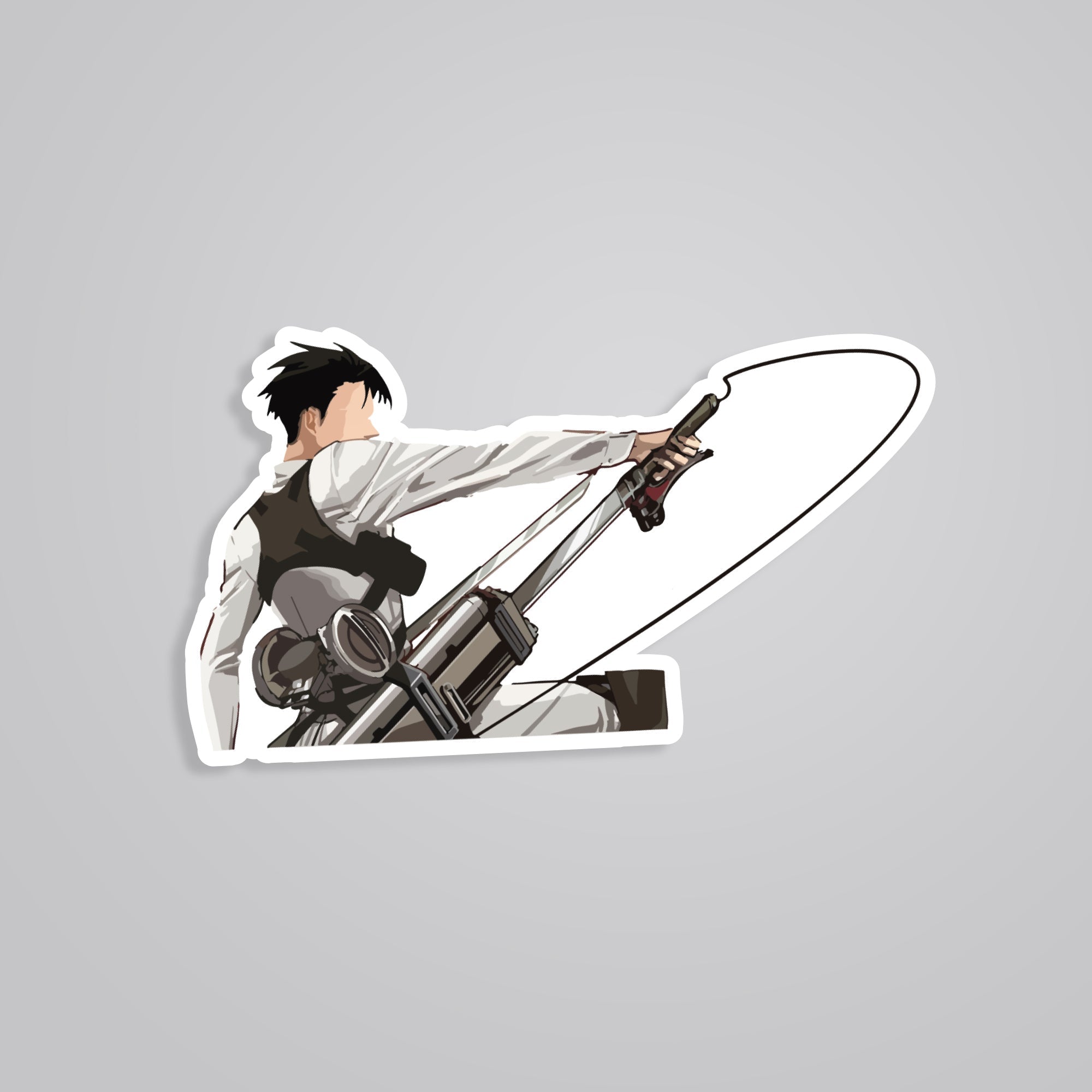 Fomo Store Stickers Anime Levi in Action