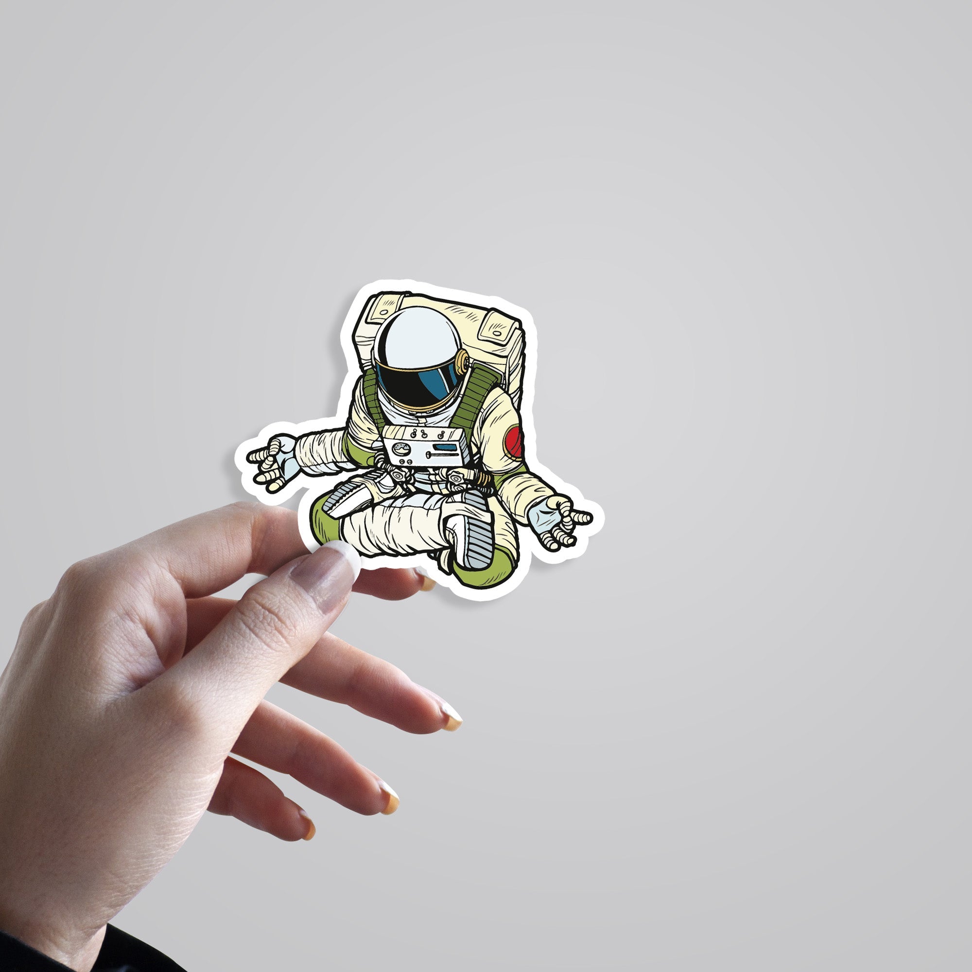 Astronaut Meditating Casual Stickers