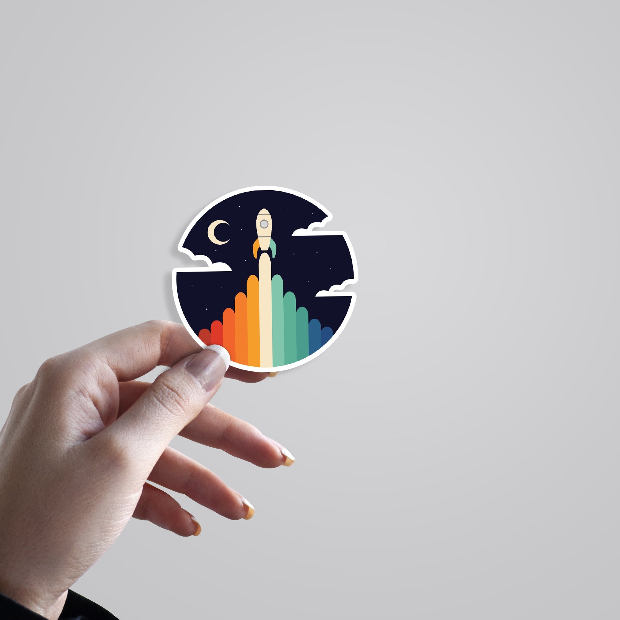 Colorful Space Trip Casual Stickers