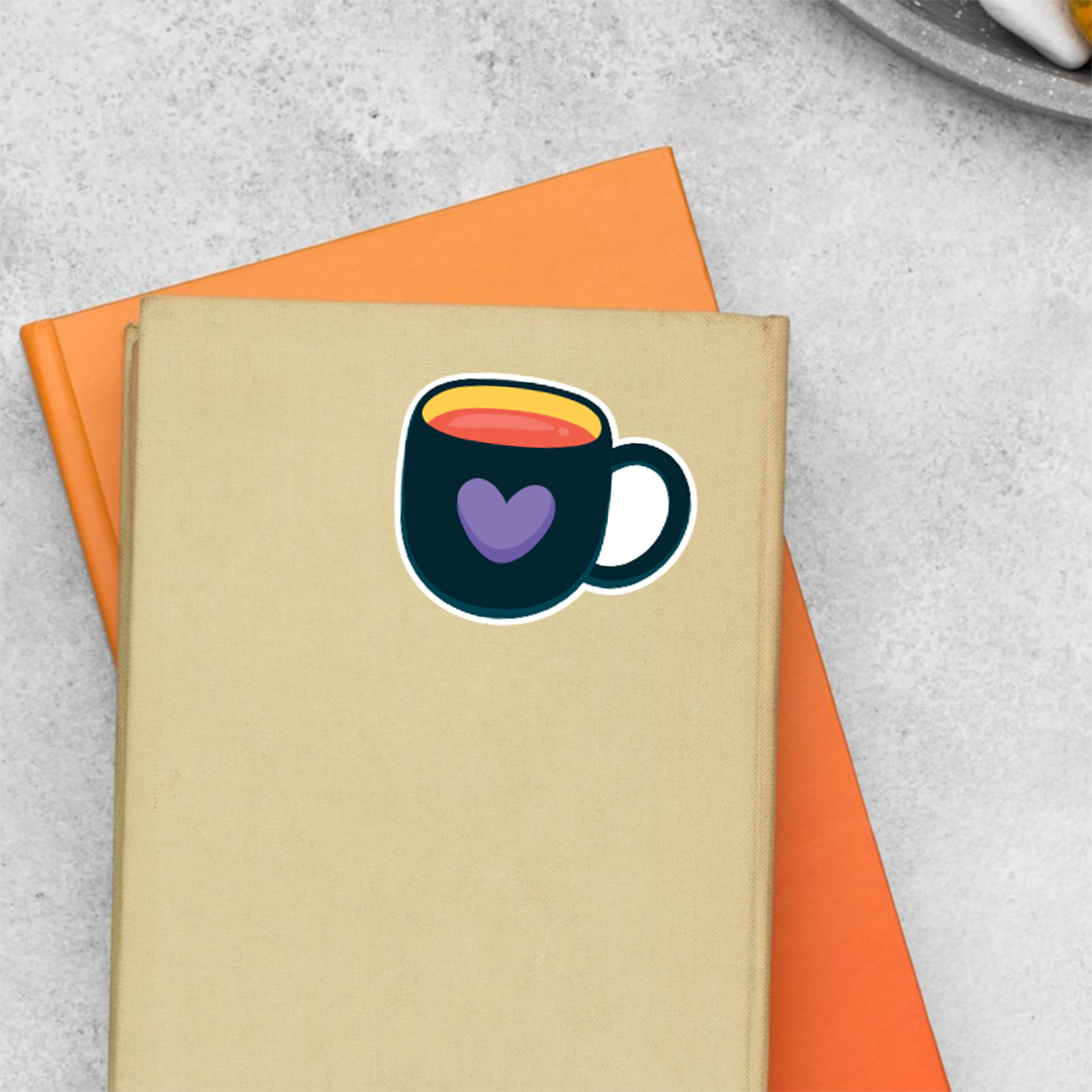 Heart Cup Casual Stickers