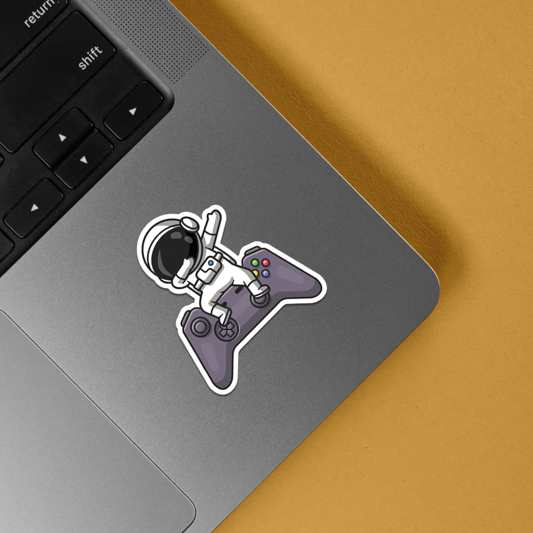 Astronaut Dabbing on Controller Gaming Stickers