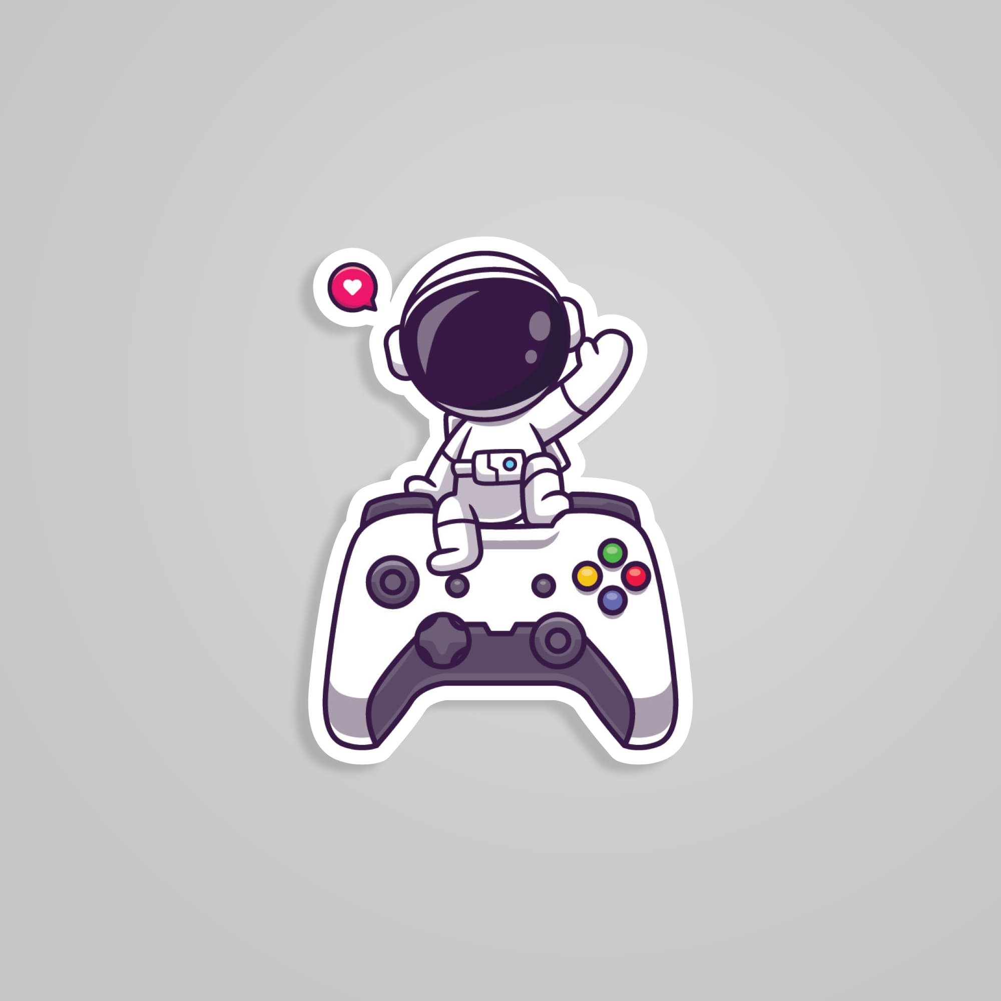 Fomo Store Stickers Gaming Astronaut Waving on Controller