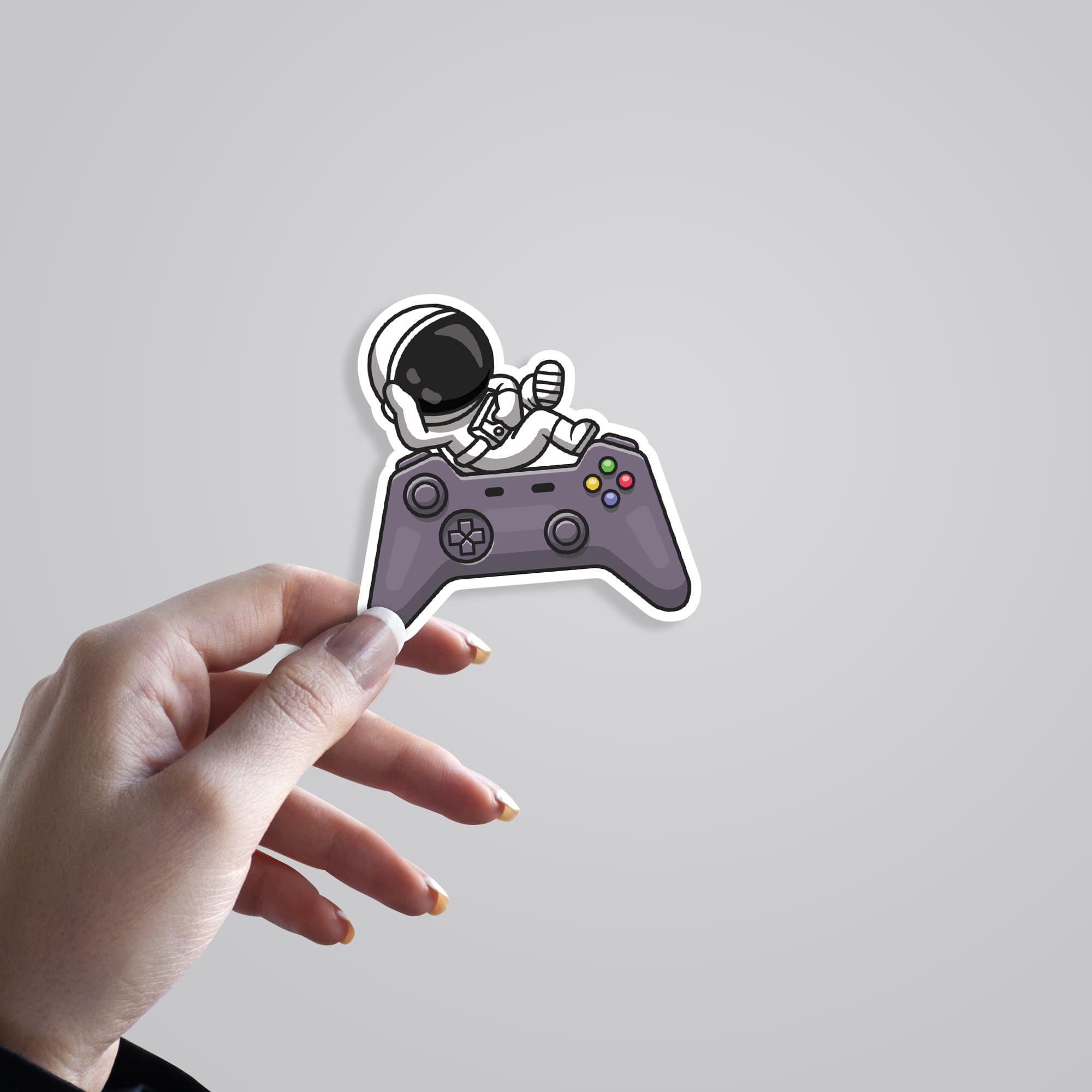 Chill Astronaut On Controller Gaming Stickers