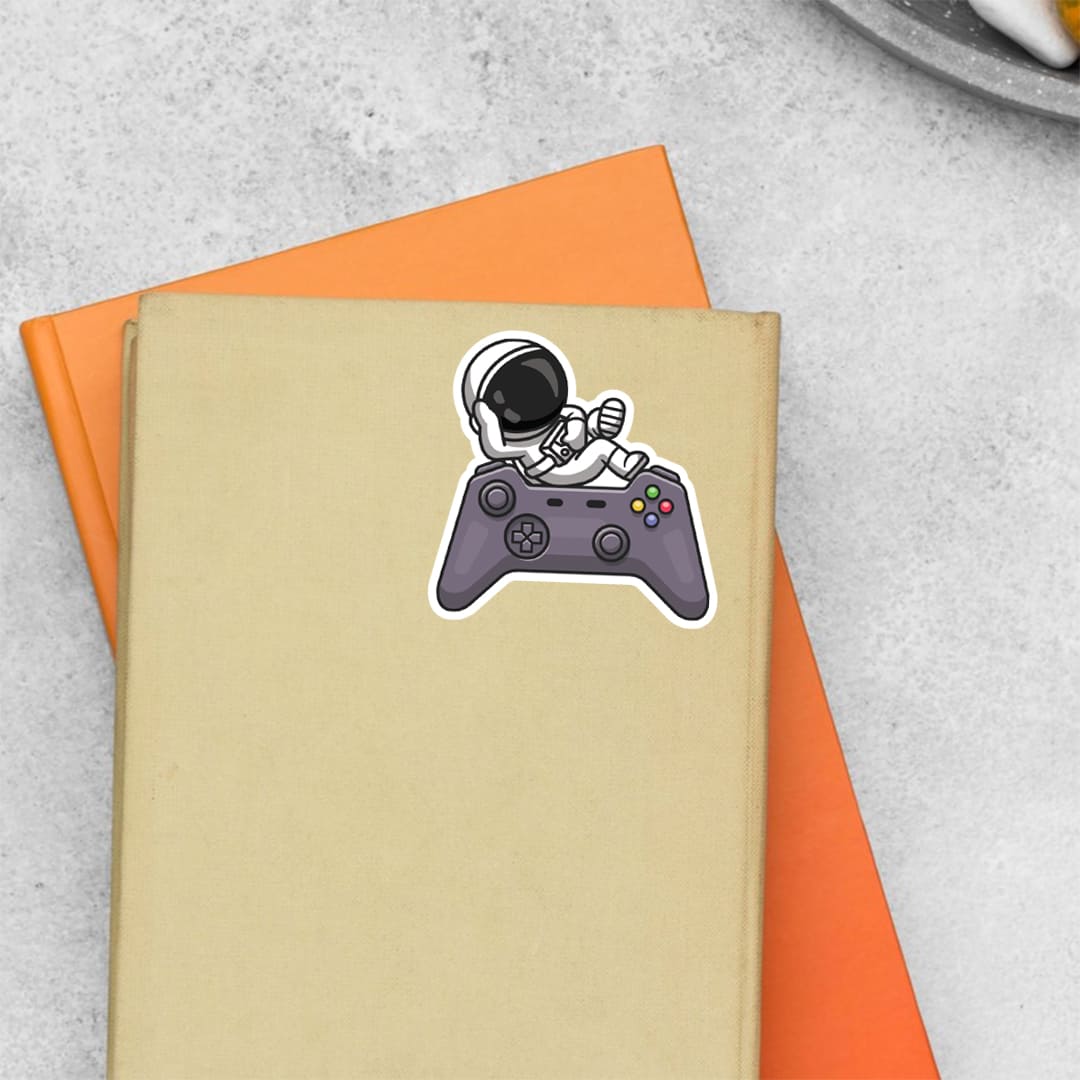 Chill Astronaut On Controller Gaming Stickers