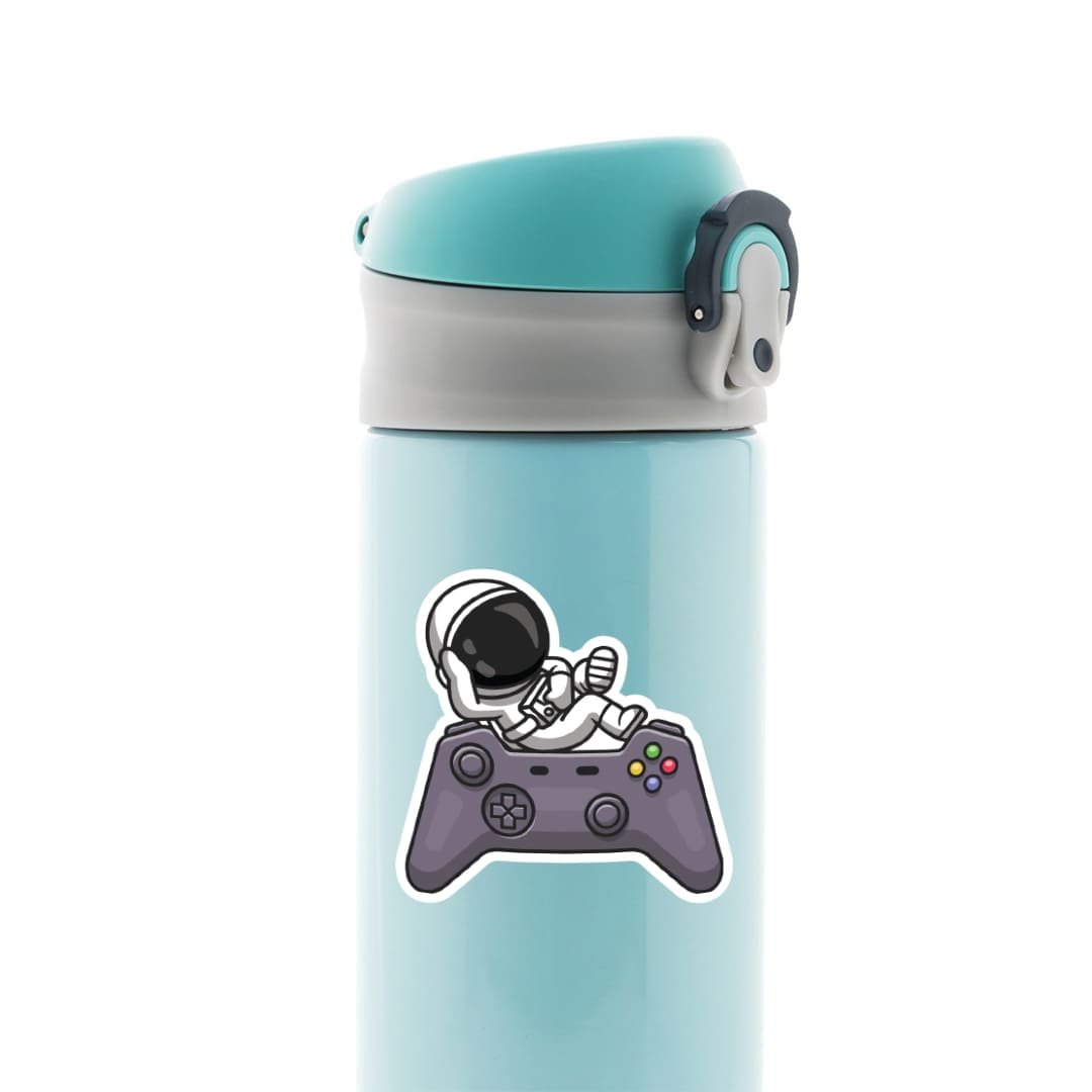 Chill Astronaut On Controller Gaming Stickers