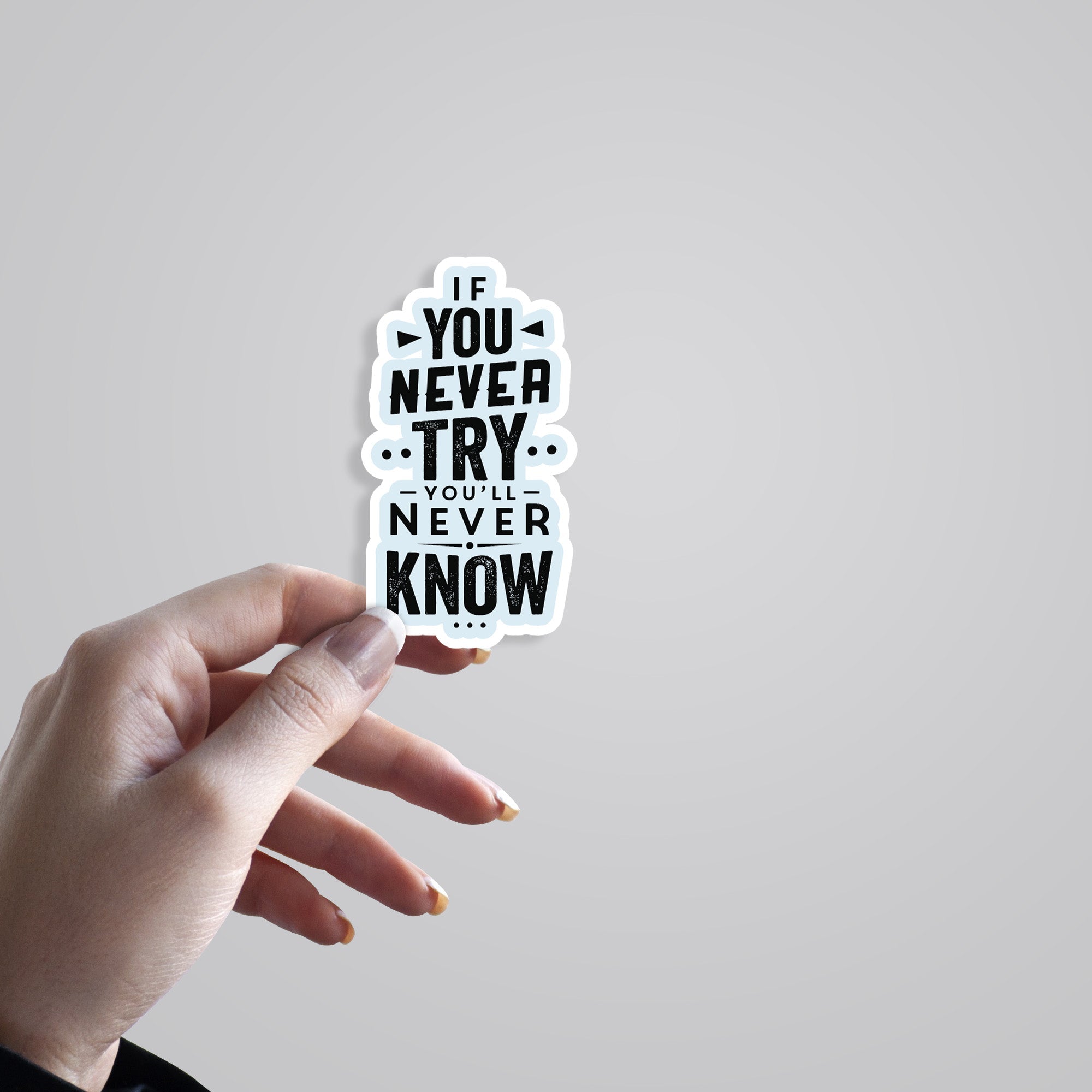 If You Never Try You'll Never Know Motivational Stickers