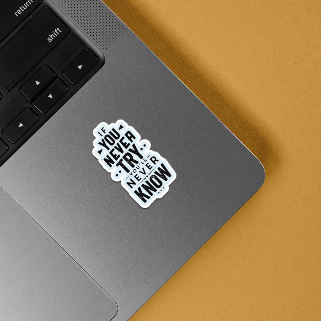 If You Never Try You'll Never Know Motivational Stickers