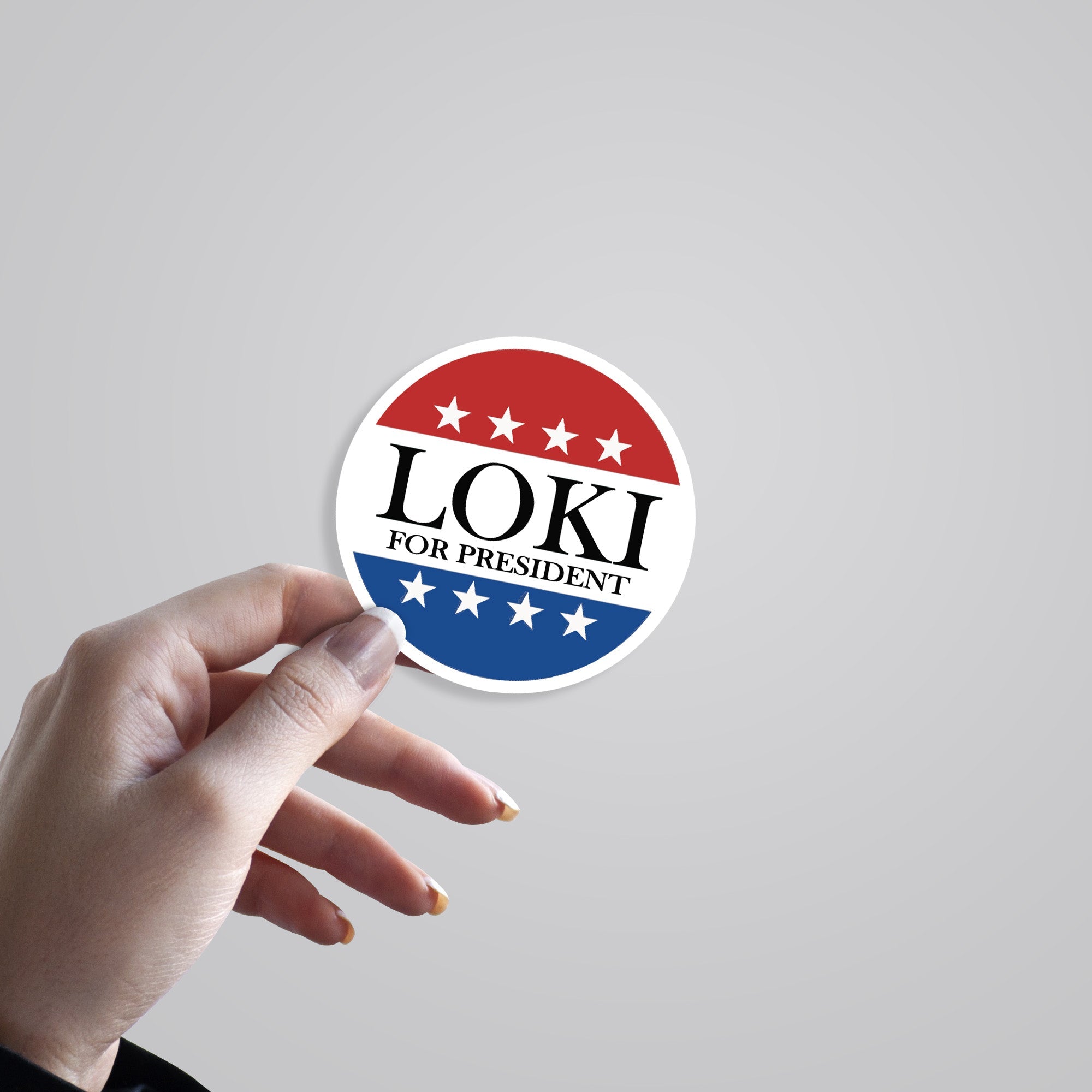 Loki for President Movies Stickers