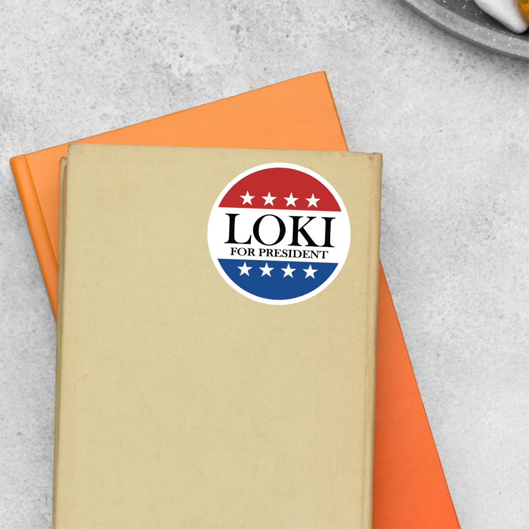 Loki for President Movies Stickers