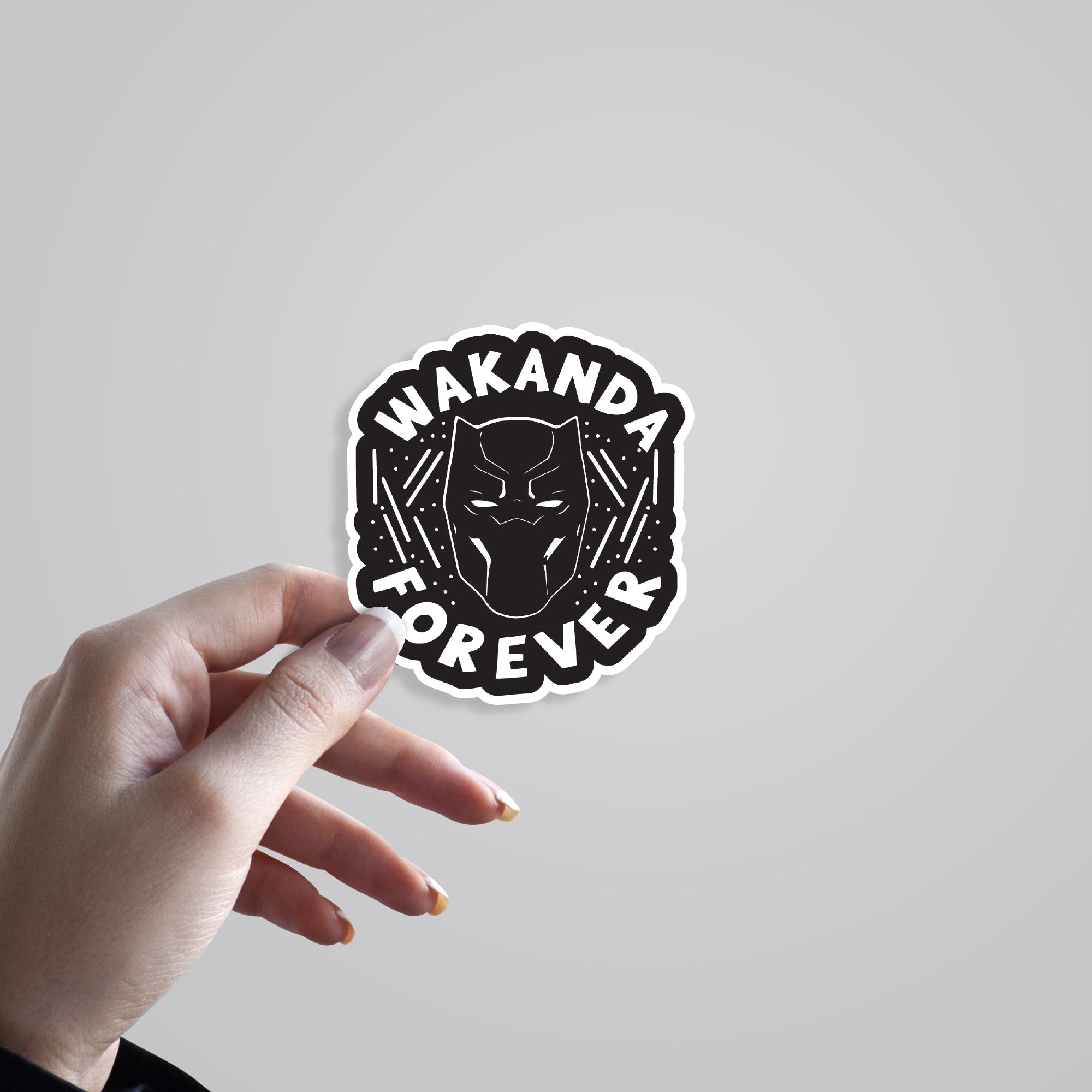 Wakanda Forever in Black Movies Stickers