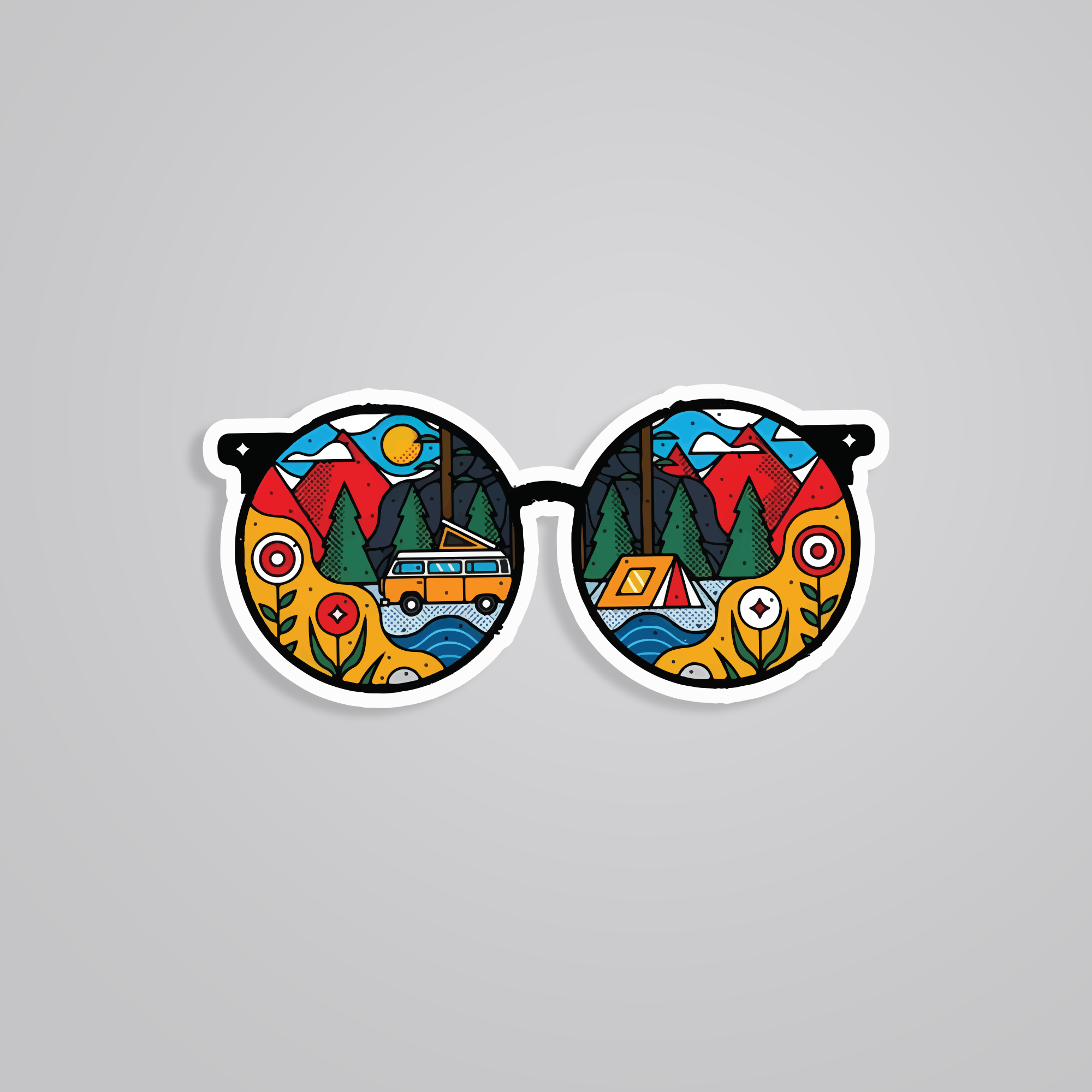 Fomo Store Stickers Travels Hippie Glasses