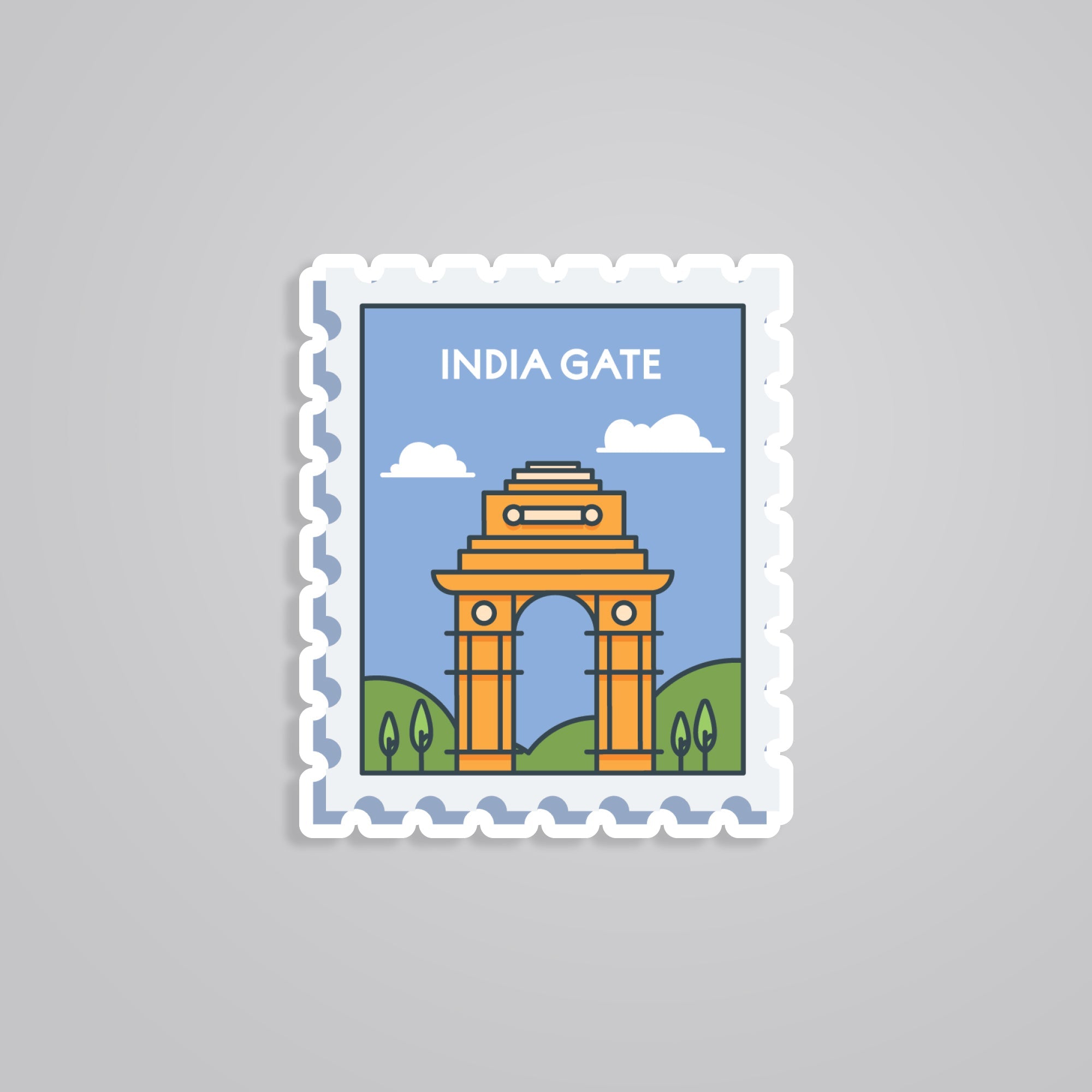 Fomo Store Stickers Travels India Gate Post Stamp
