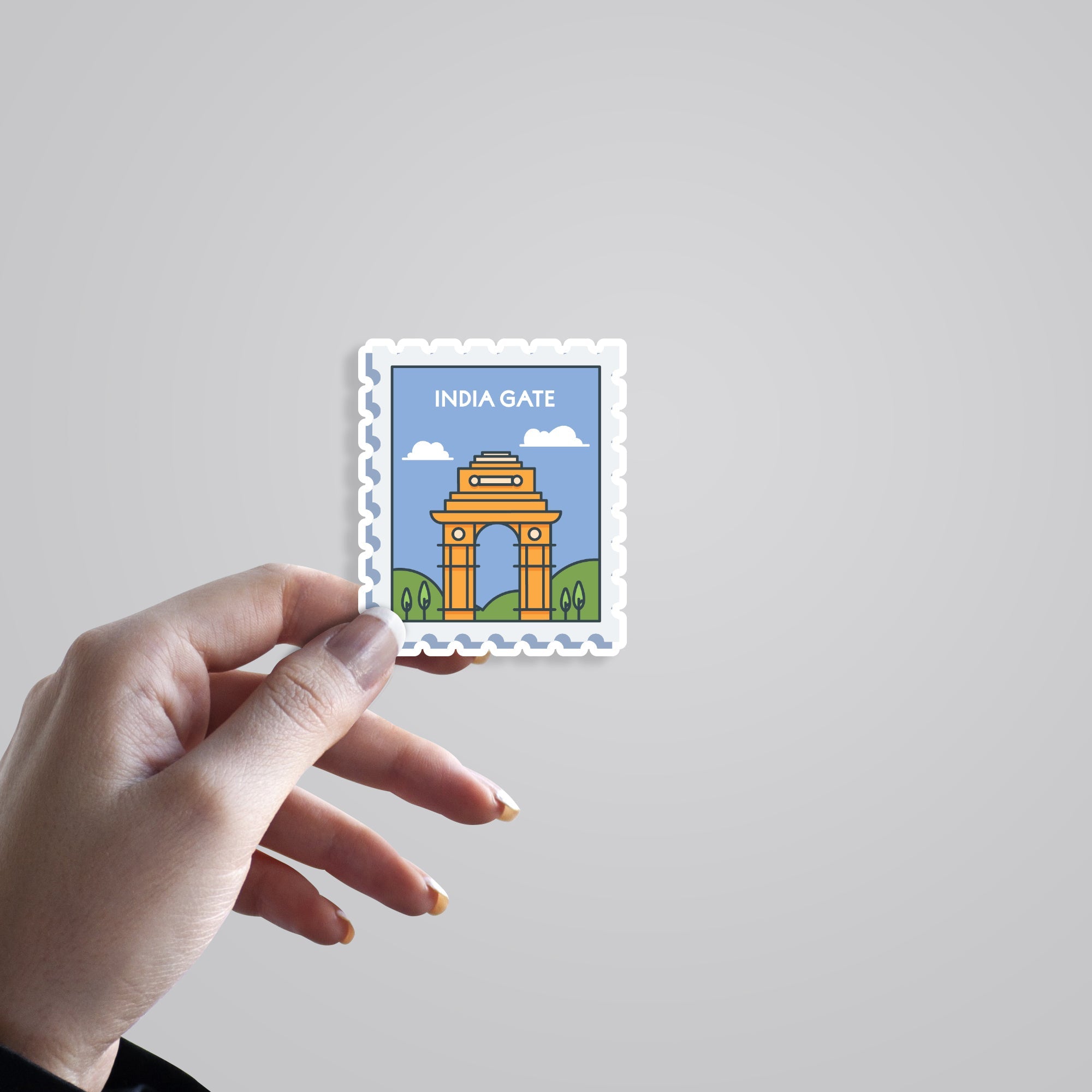 India Gate Post Stamp Travels Stickers