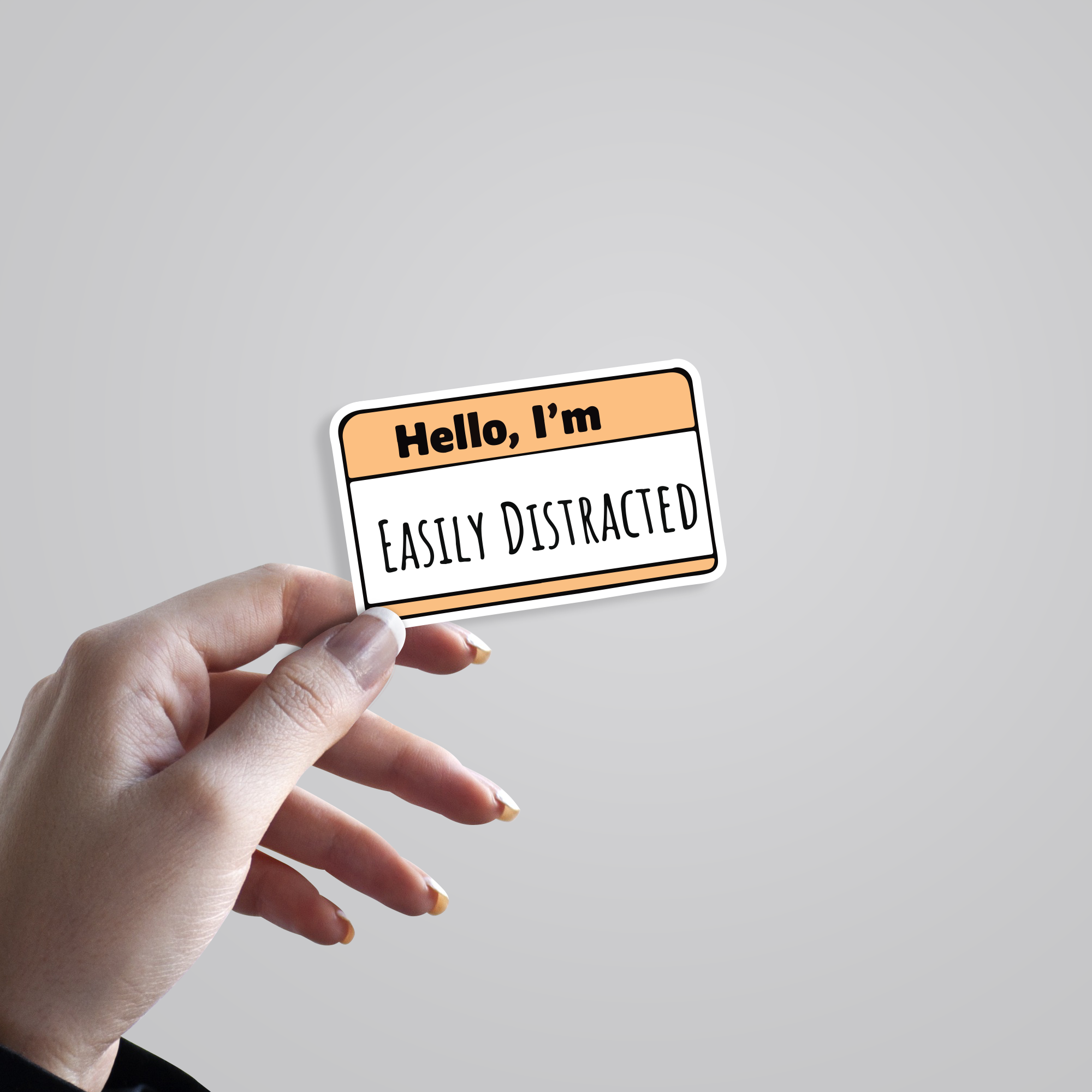 Fomo Store Stickers Witty Hello, I'm Easily Distracted