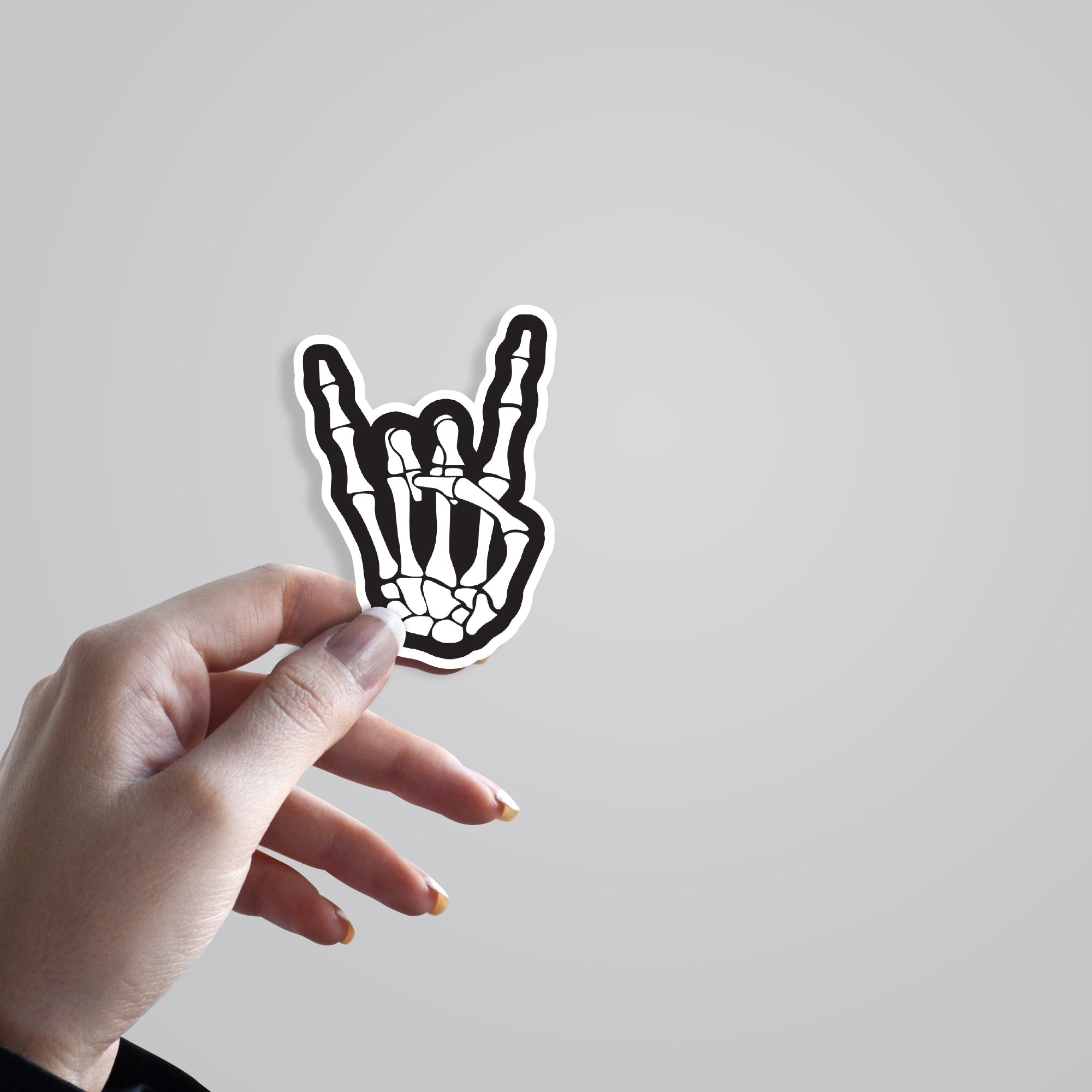 Rock Skeleton Hand Witty Stickers