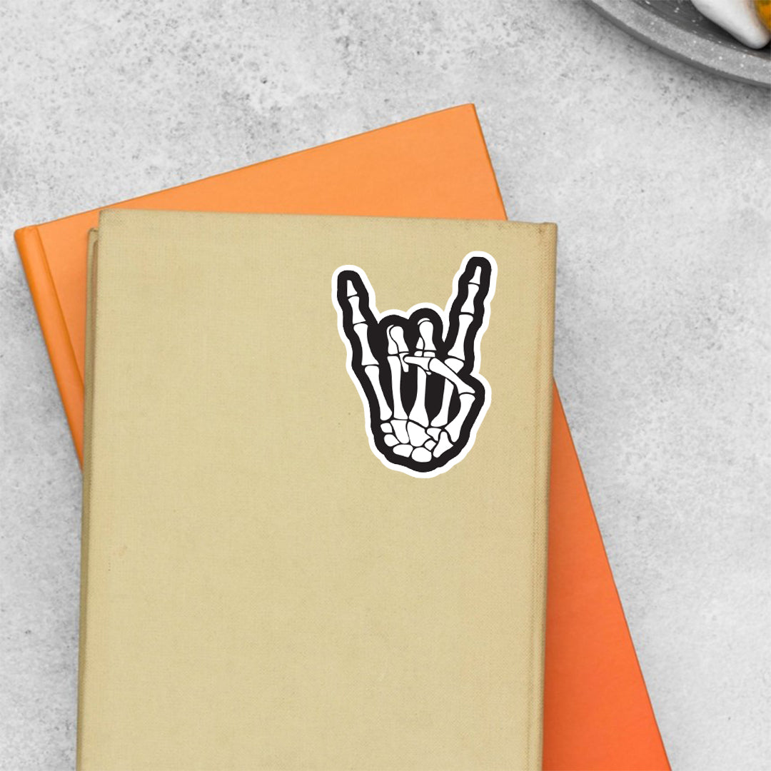 Rock Skeleton Hand Witty Stickers