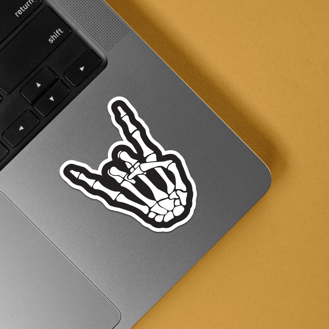 Rock Skeleton Hand Witty Stickers