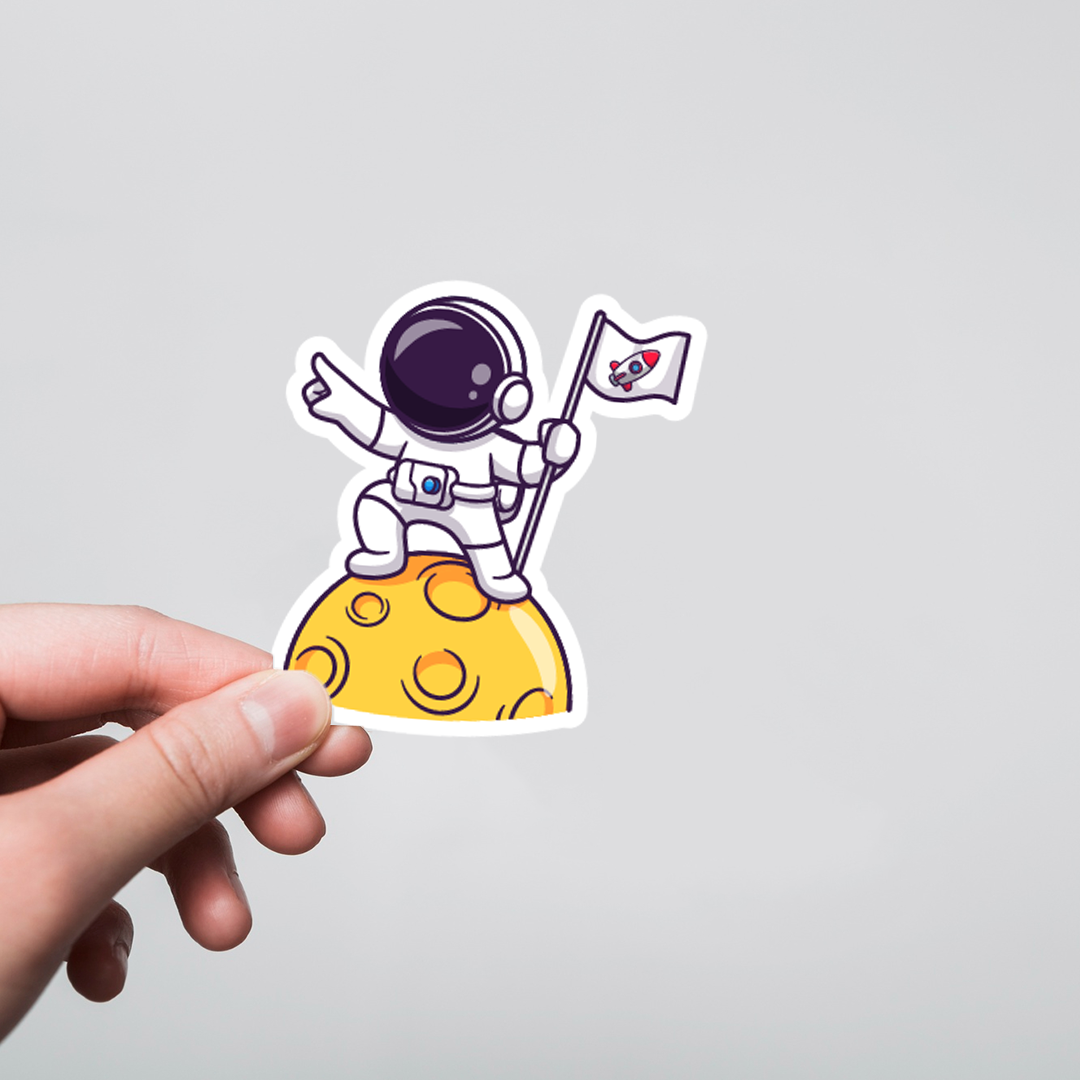 Fomo Store Stickers Casual Astronaut with Flag  