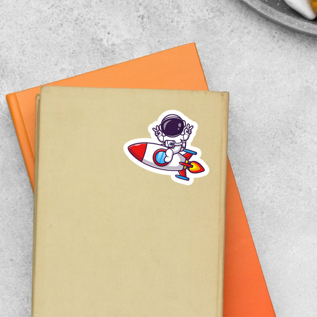 Rocket Ship Astronaut Casual Stickers