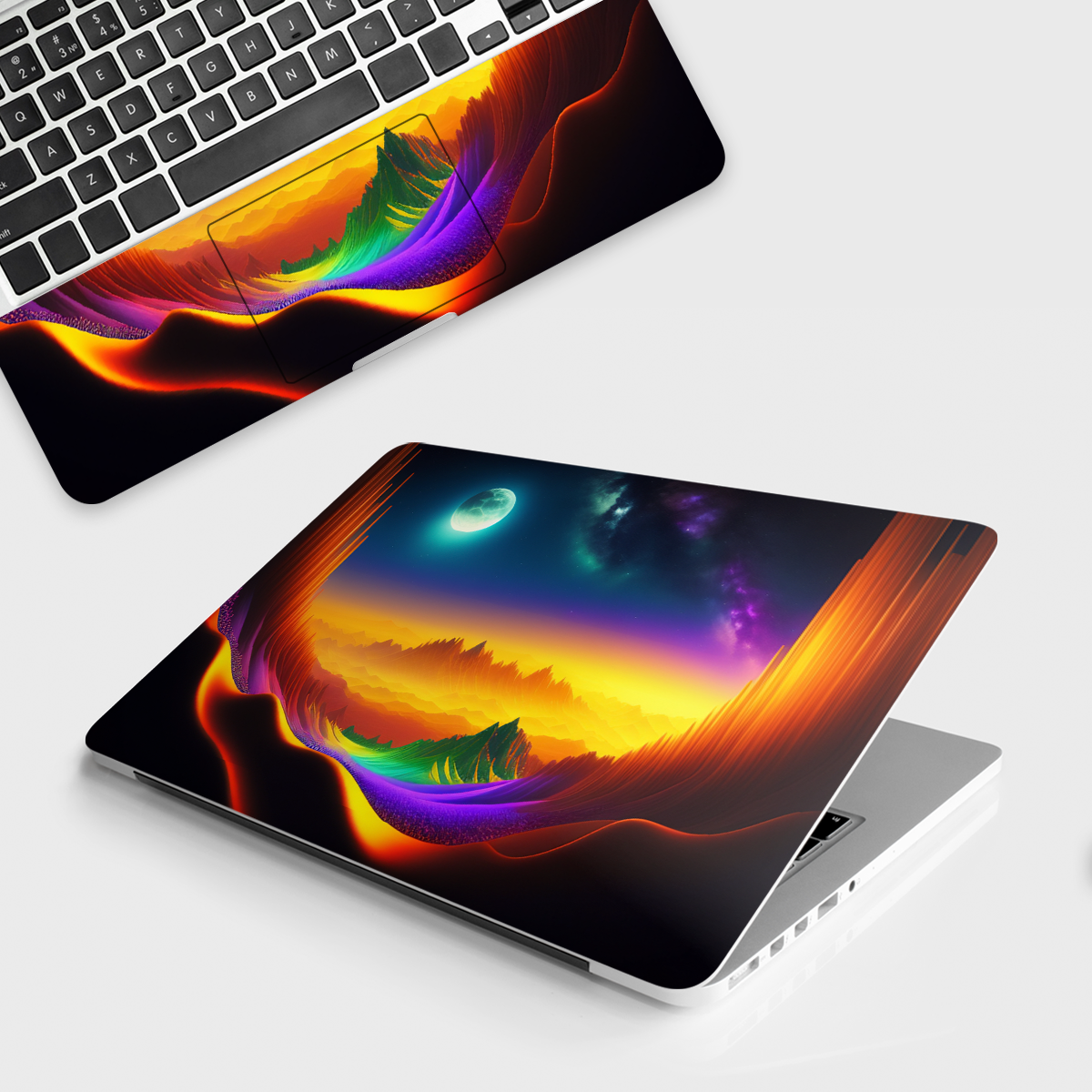 Fomo Store Laptop Skins Abstract Moon and Desert