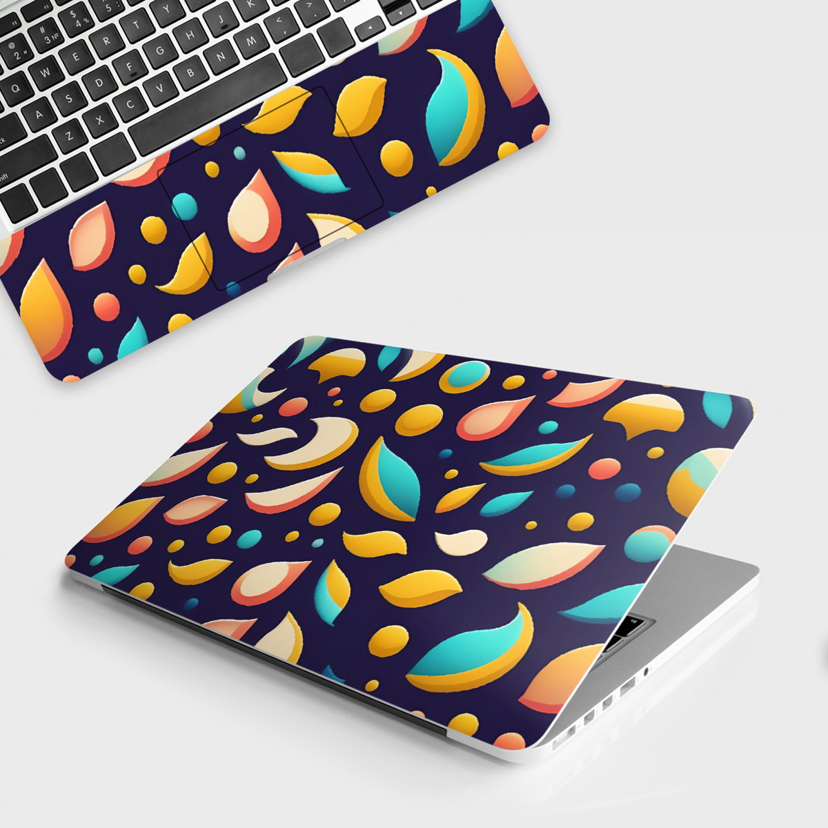 Fomo Store Laptop Skins Botanical Blue and Yellow Leaves