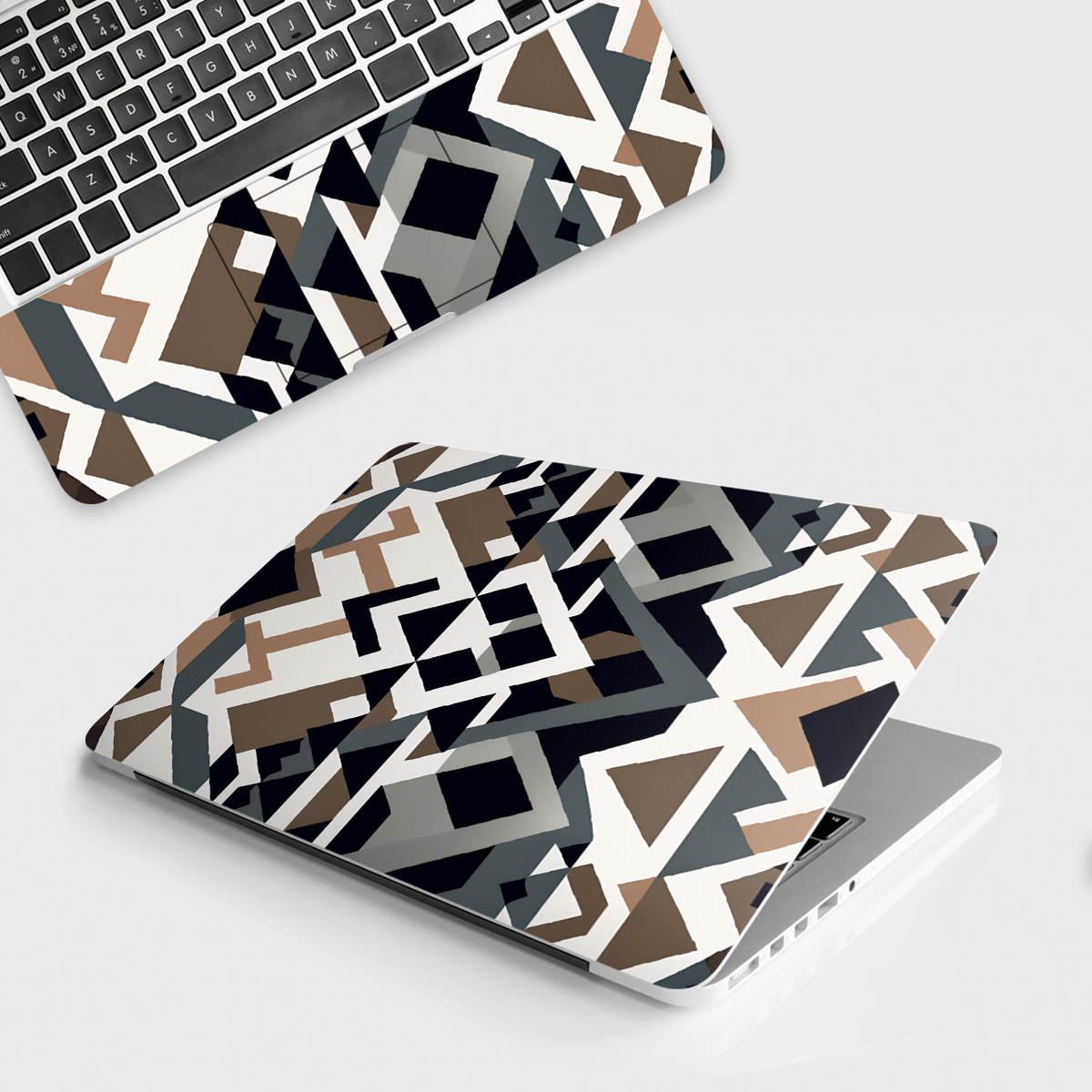 Fomo Store Laptop Skins Abstract Grey Brown Geometric