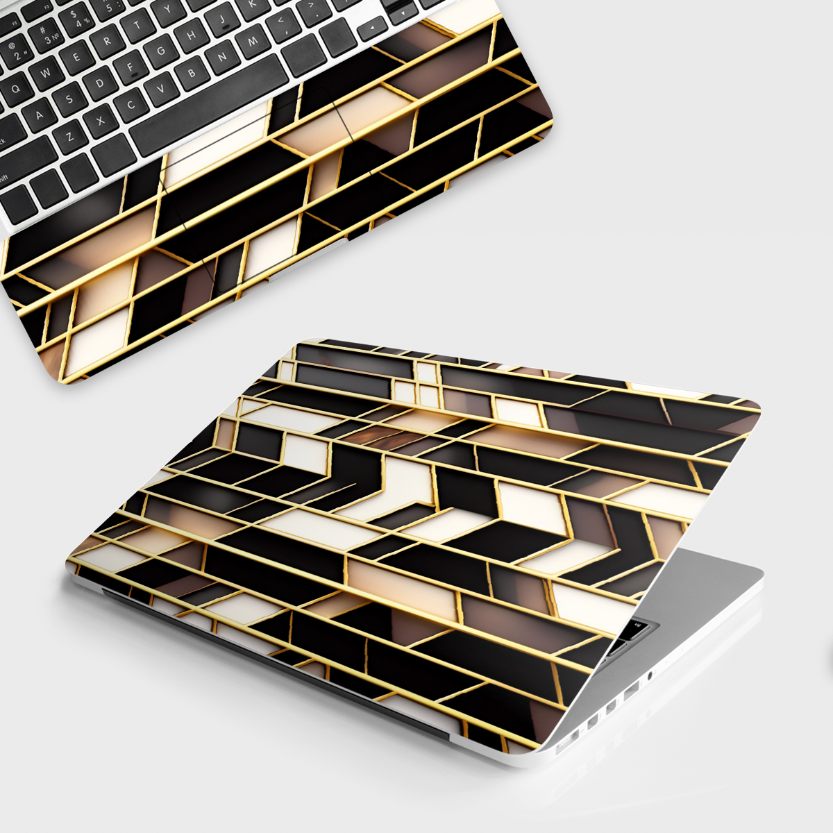 Fomo Store Laptop Skins Abstract Golden Outlines