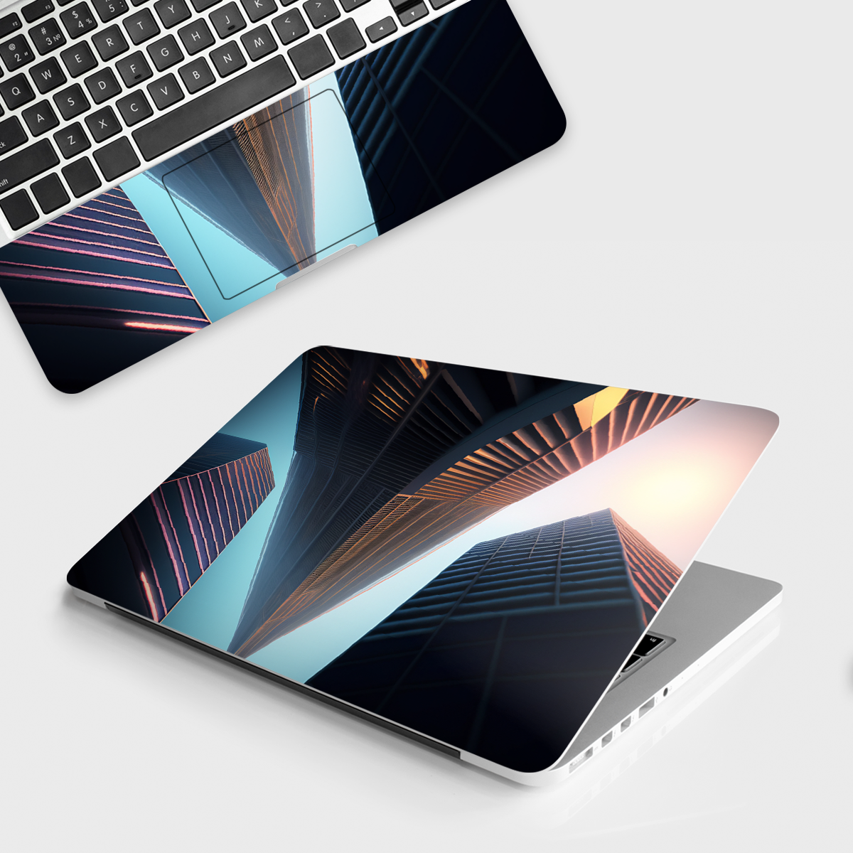 Fomo Store Laptop Skins Abstract Three Skycrapers